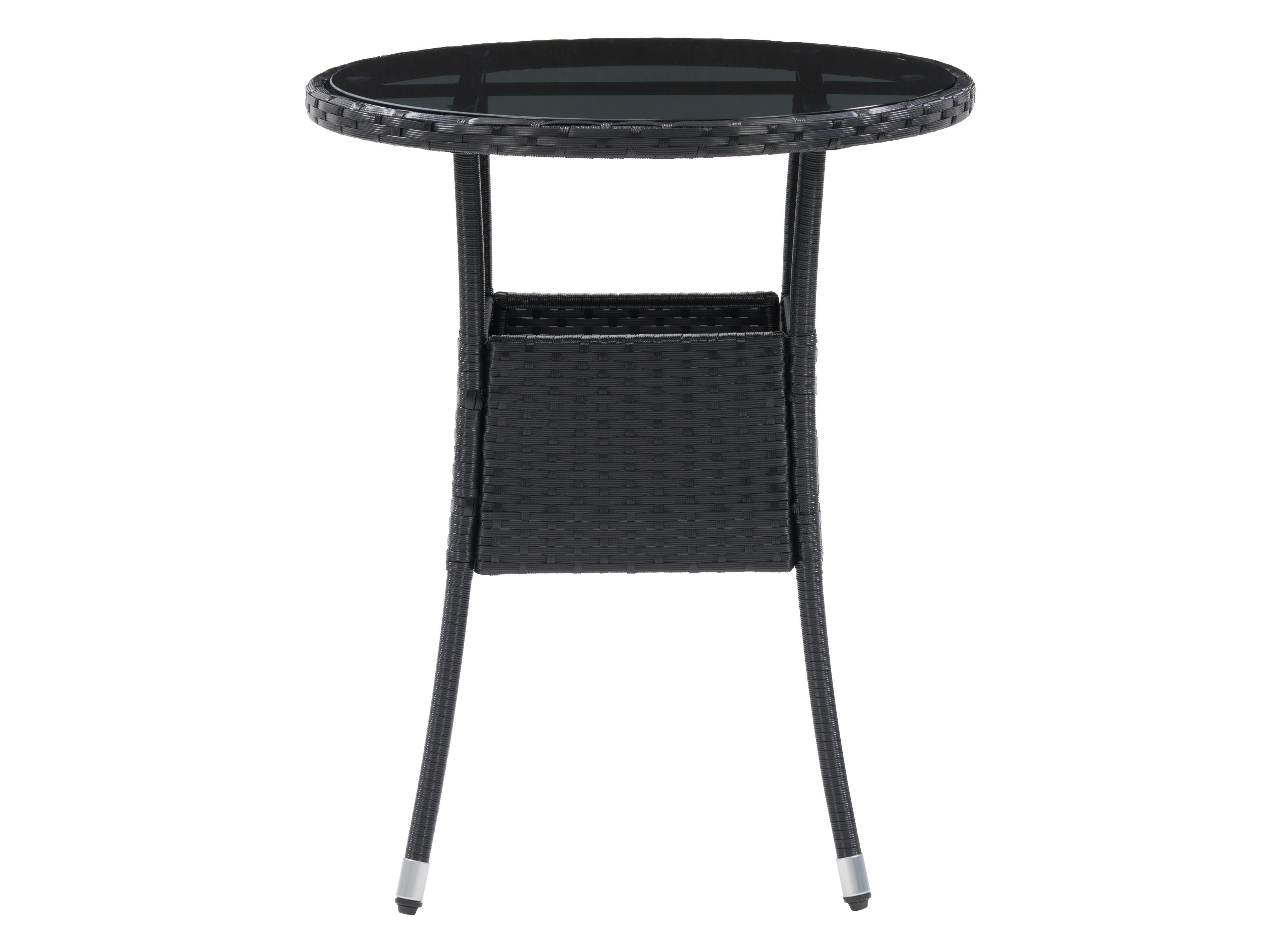 Stylish Black Rattan Bistro Table for Outdoor Dining - Perfect for Patio, Garden, and Poolside Decor
