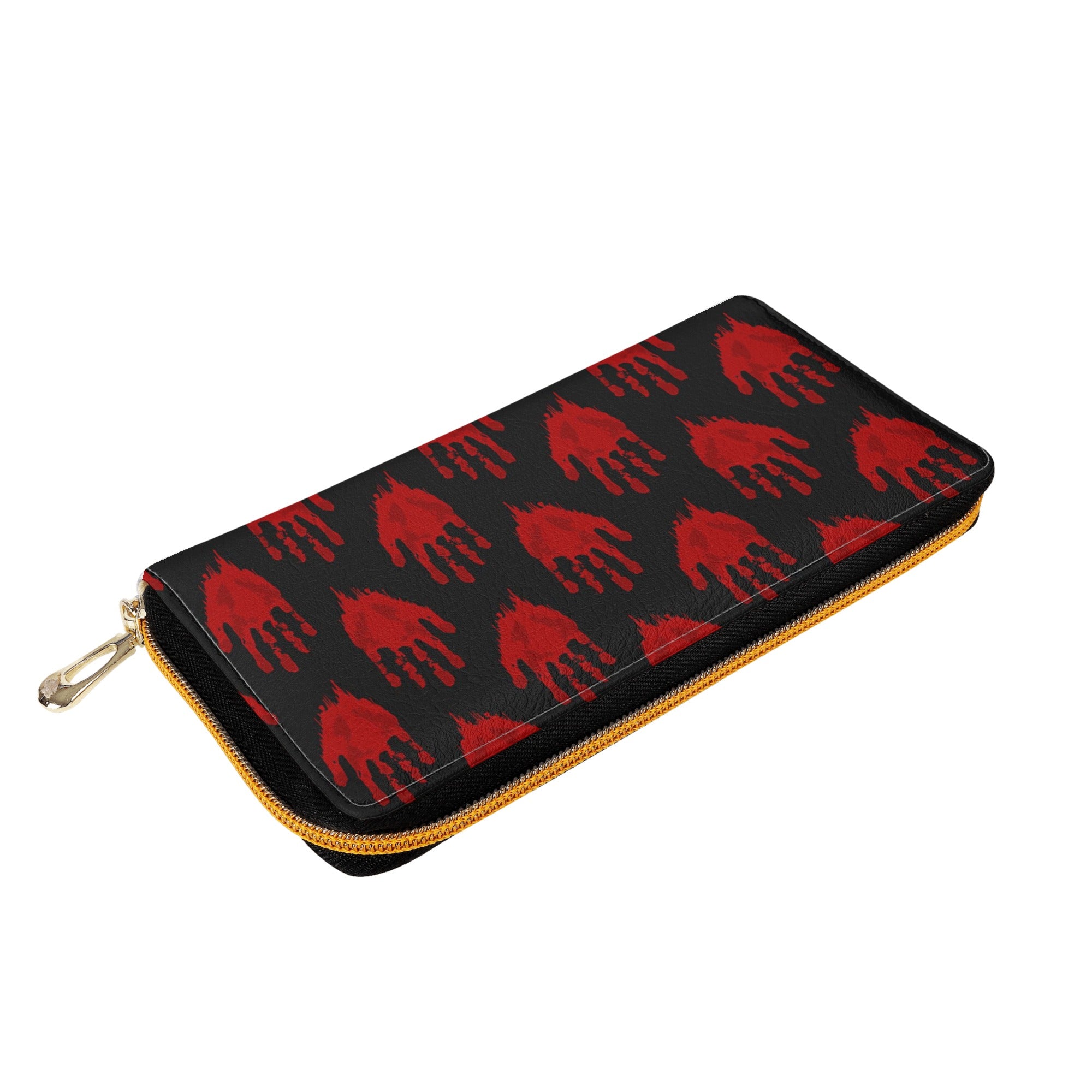 Bloody Hands Zipper Wallet - Stylish & Secure RFID Blocking Wallet for Men & Women - Perfect for Travel, Shopping & Everyday Use