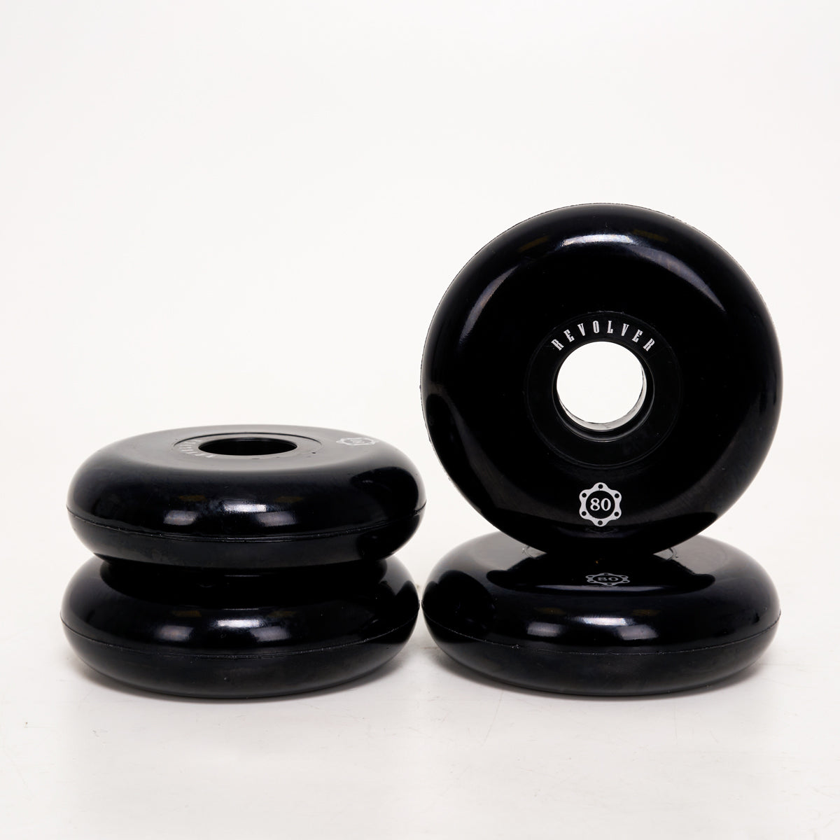 80mm Black Revolver Skateboard Wheels - High-Performance Wheels for Street Skating and Tricks