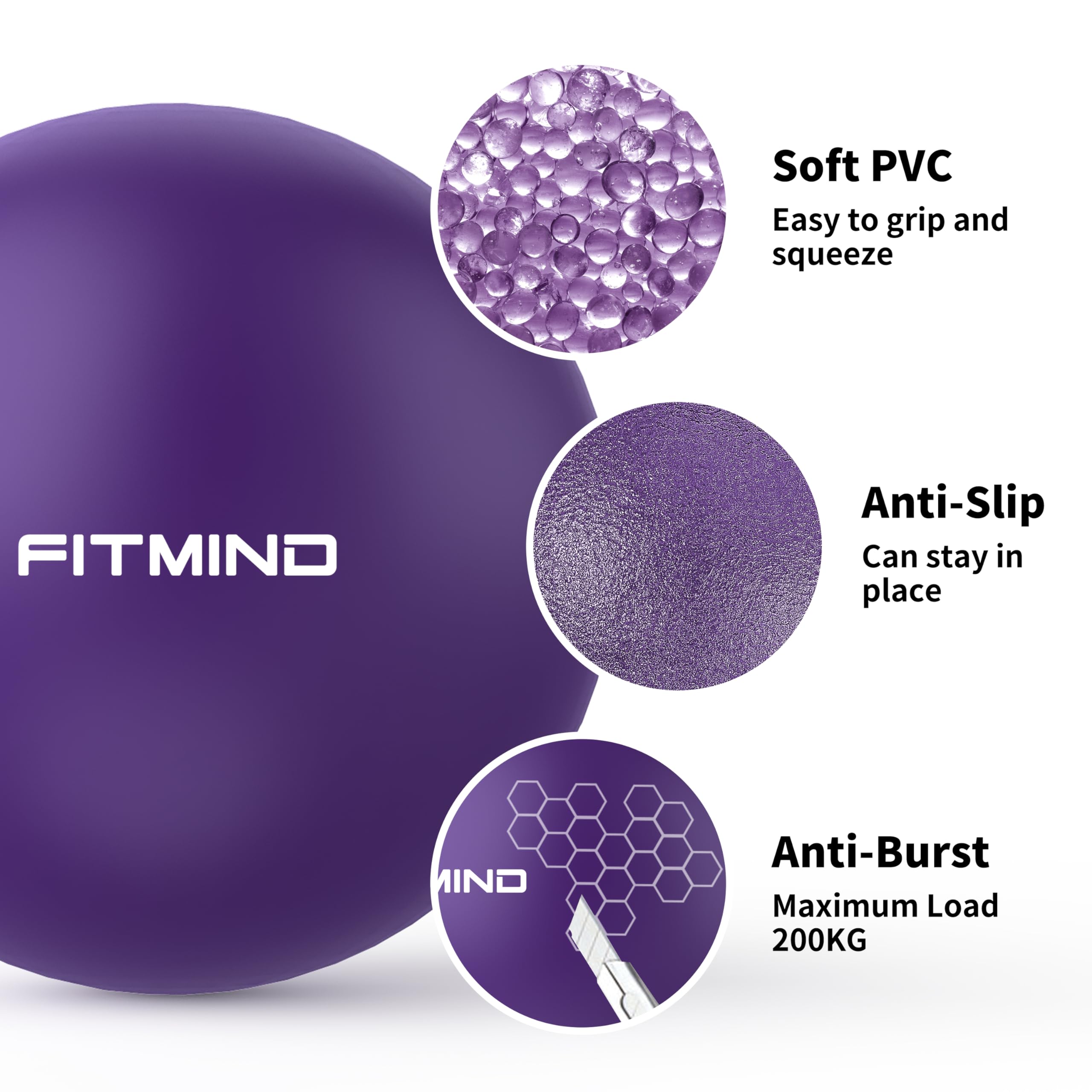10 Inch Pilates Ball for Yoga, Stability & Core Workouts - Exercise Ball for Fitness, Ab Training & Physical Therapy - Perfect for Home Gym, Office & Rehabilitation Exercises