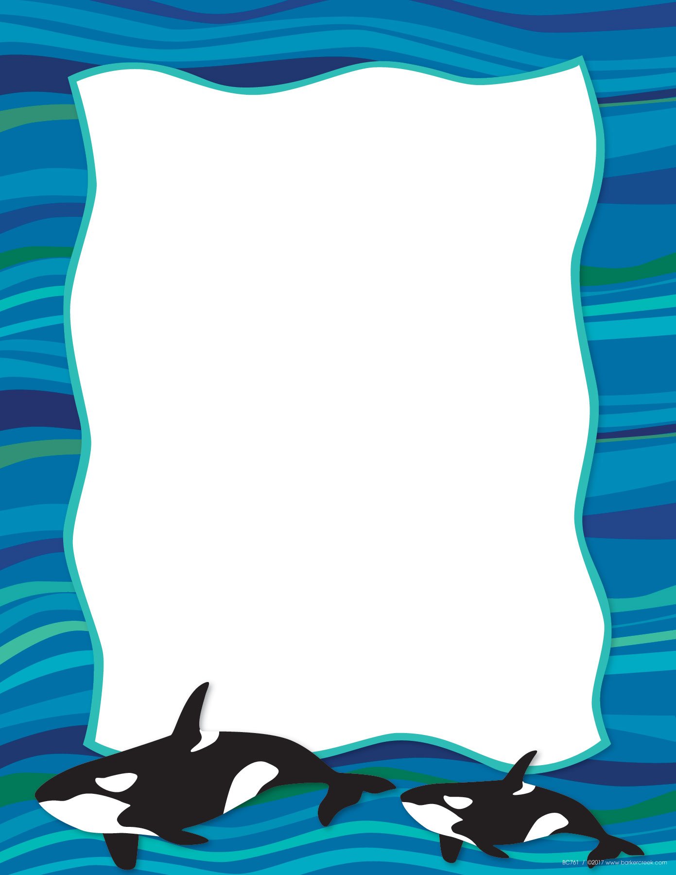 Barker Creek Designer Computer Paper - Sea & Sky Whales Themed, 8.5