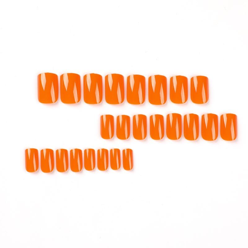 SXVME Press on Nails - Medium Square & Coffin Shape Natural Acrylic Fake Nails, 24pcs Reusable Glue-on Nails Set with Strong Adhesive, Short to Medium Length Solid Color Gel Nails for Women - Perfect for Parties, Weddings, Date Nights and Everyday Wear