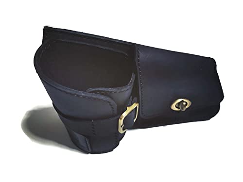 **Genuine Leather Cup Holder for Honda Rebel CMX 300 & 500 - Black Saddle Bag Side Frame Cover & Fairing Accessory - Perfect for Motorcycle Rides & Travel**