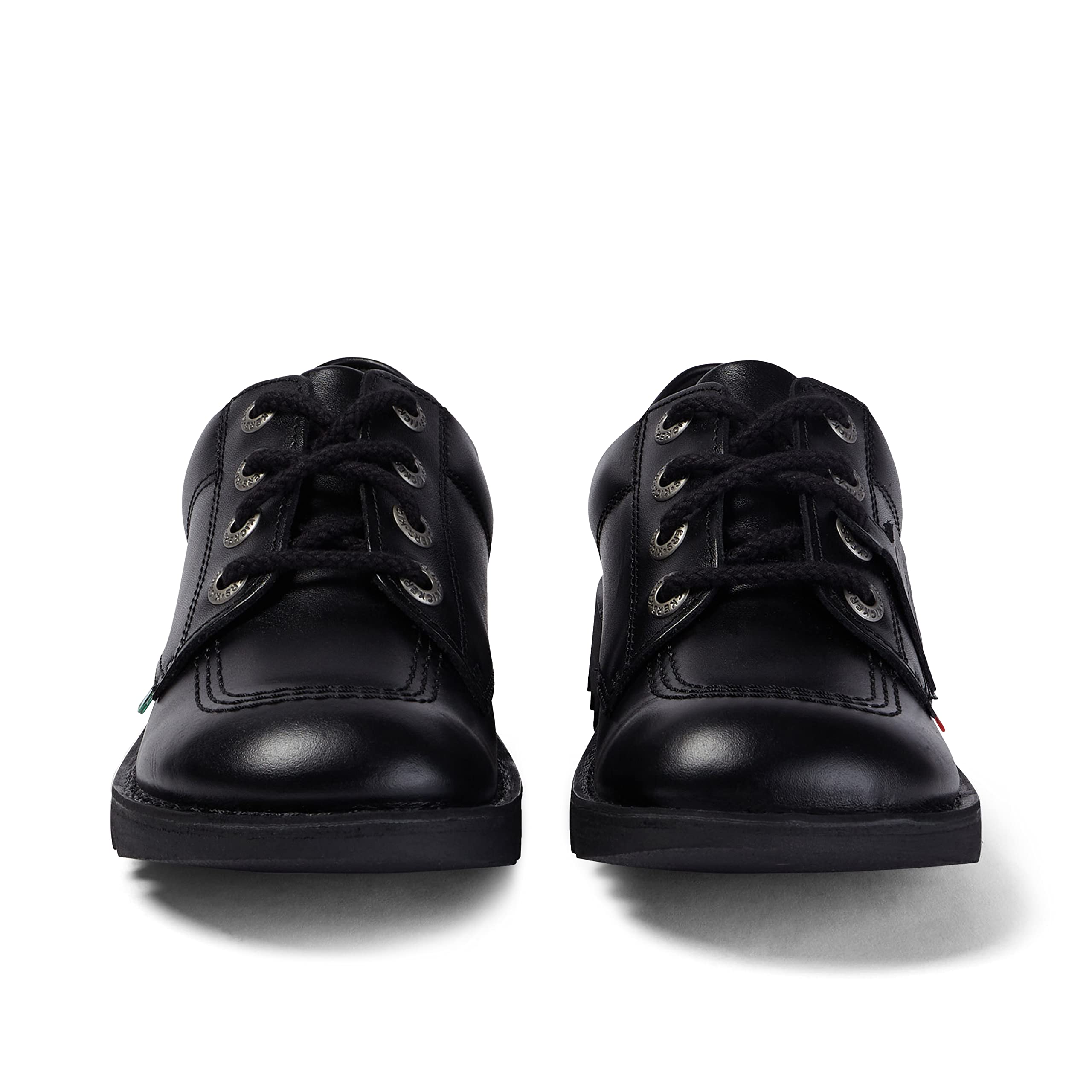 Kickers Kick Lo Y Black Leather School Shoes for Kids - Comfortable & Durable Boys' Sneakers for School, Casual Wear & Everyday Use