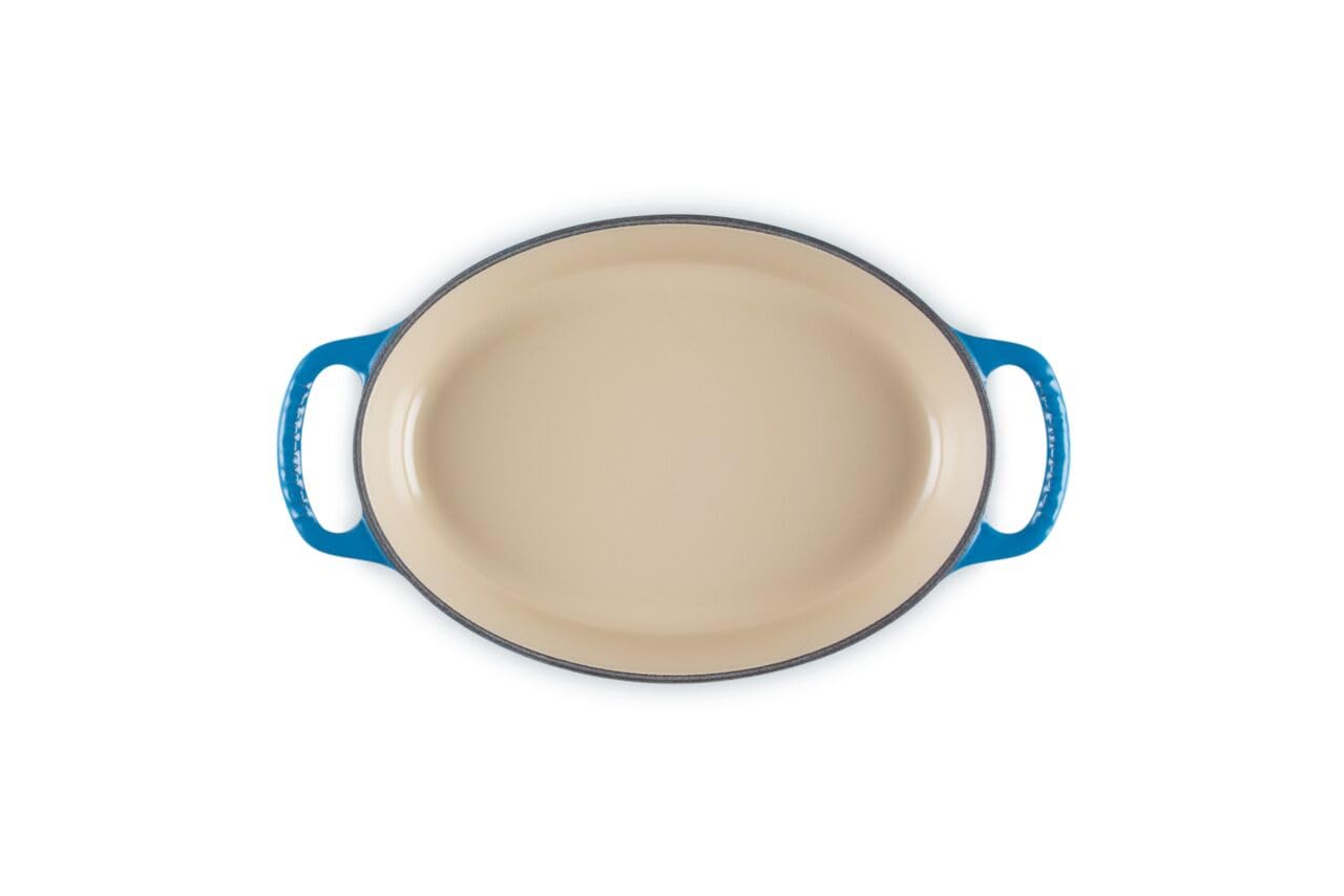 Le Creuset Enameled Cast Iron Signature Oval Baker 1 Quart (9.5 Inch) - Marseille Blue - Perfect for Casseroles, Roasting & Baking - Premium Kitchen Cookware for Home Chefs