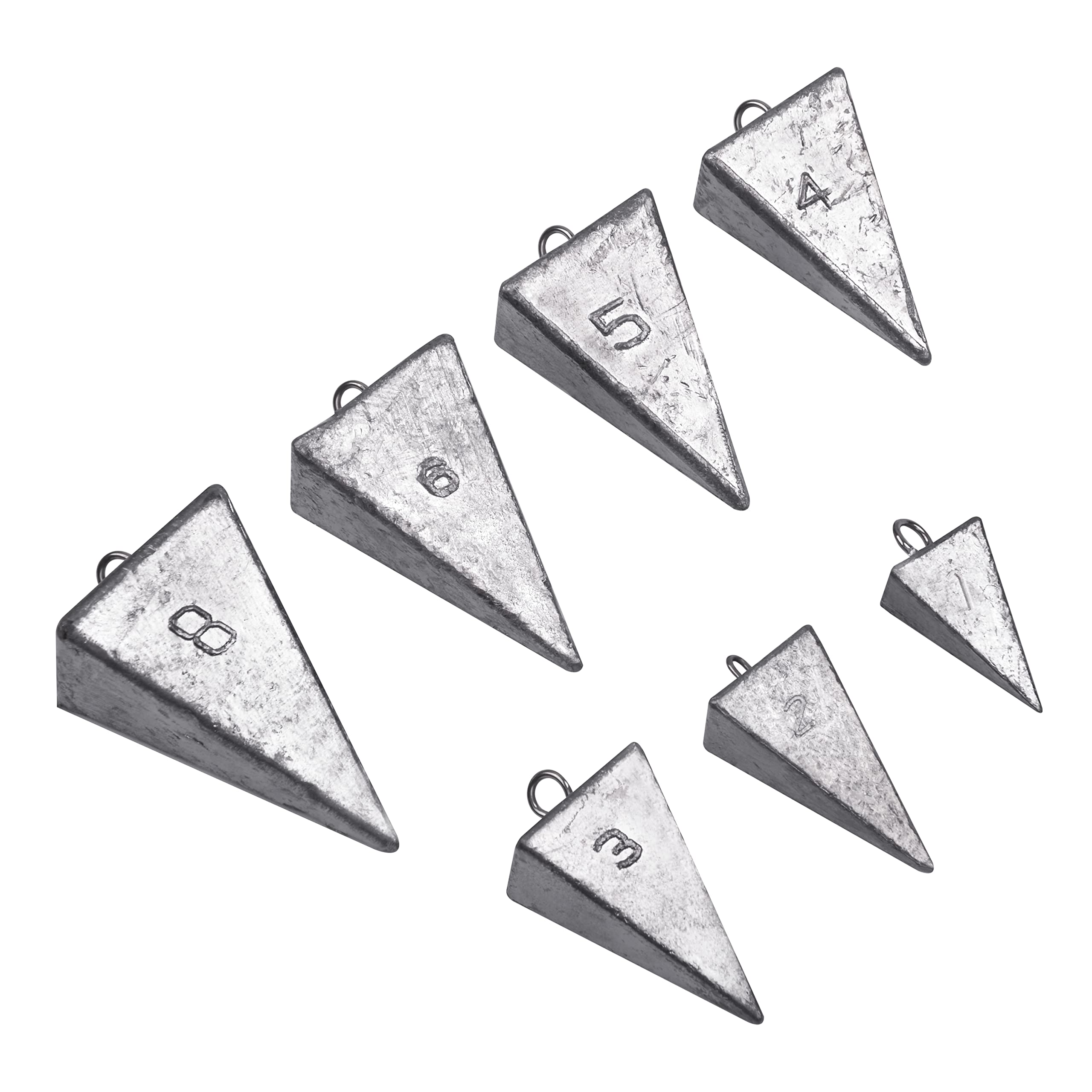 Pyramid Sinkers Fishing Weights - 1oz to 8oz Bullet Sinkers for Saltwater Surf Fishing, Tangle-Free Design - Perfect for Surf Casting, Bottom Fishing, and Offshore Angling