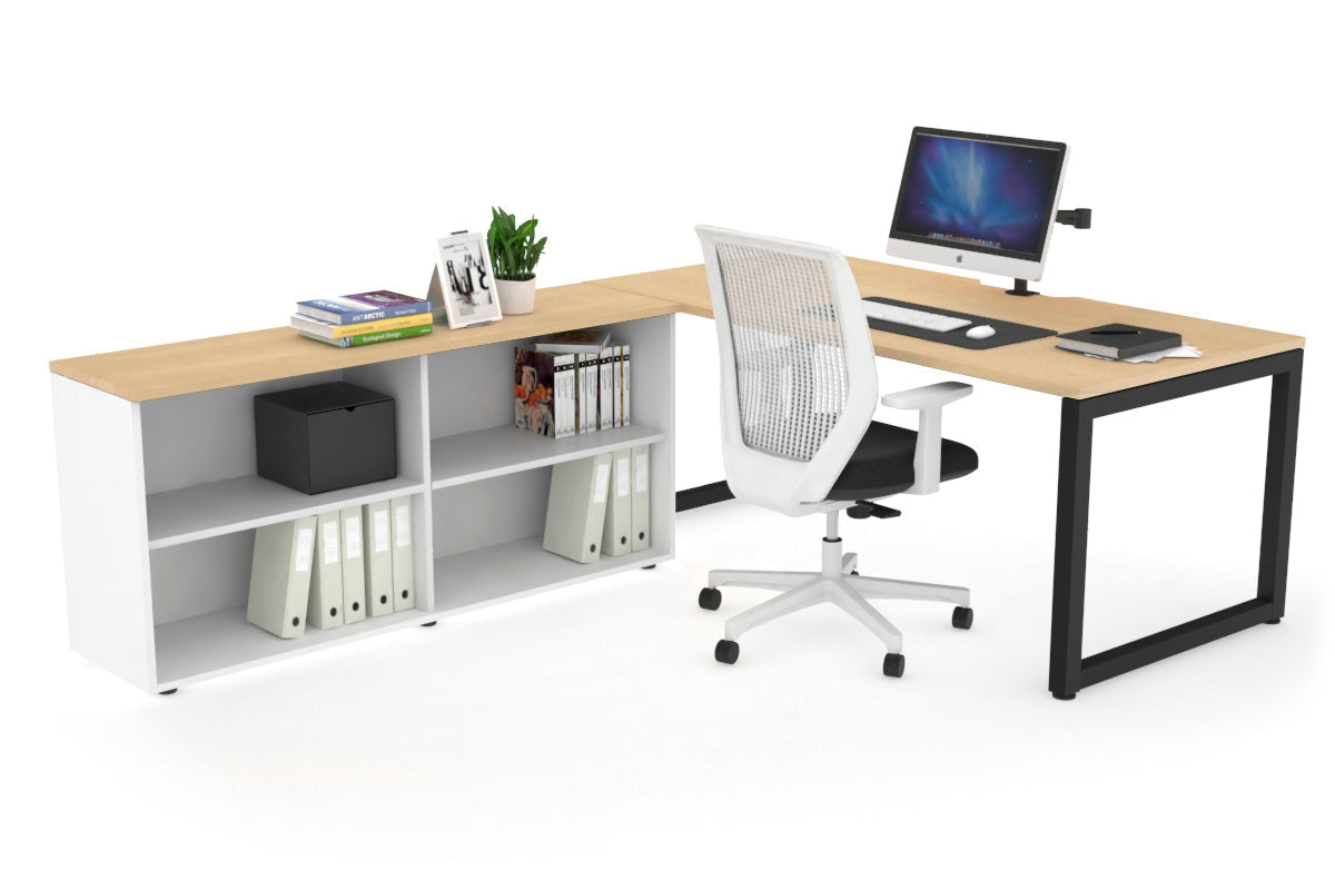 Quadro Loop Executive Desk Black Frame [1800L x 800W with Cable Management] - Premium Office Furniture for Modern Workspace & Home Office Setup