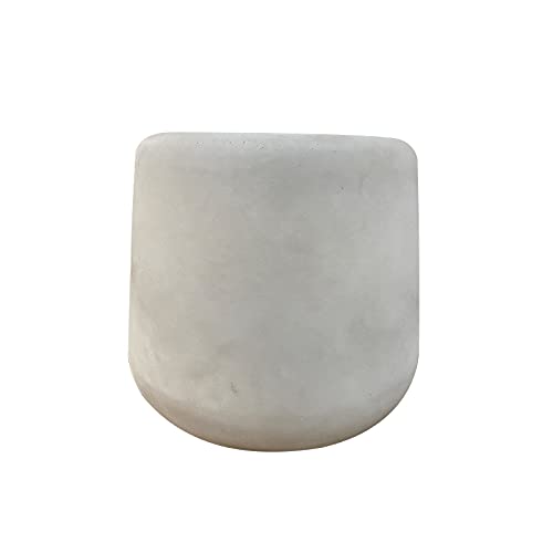Modern Lightweight Concrete Coffee Table - Indoor Outdoor Use - Easy to Clean - 20.5x20.5x18.1 Inches - White - Perfect for Living Room, Patio, Garden or Office Decor