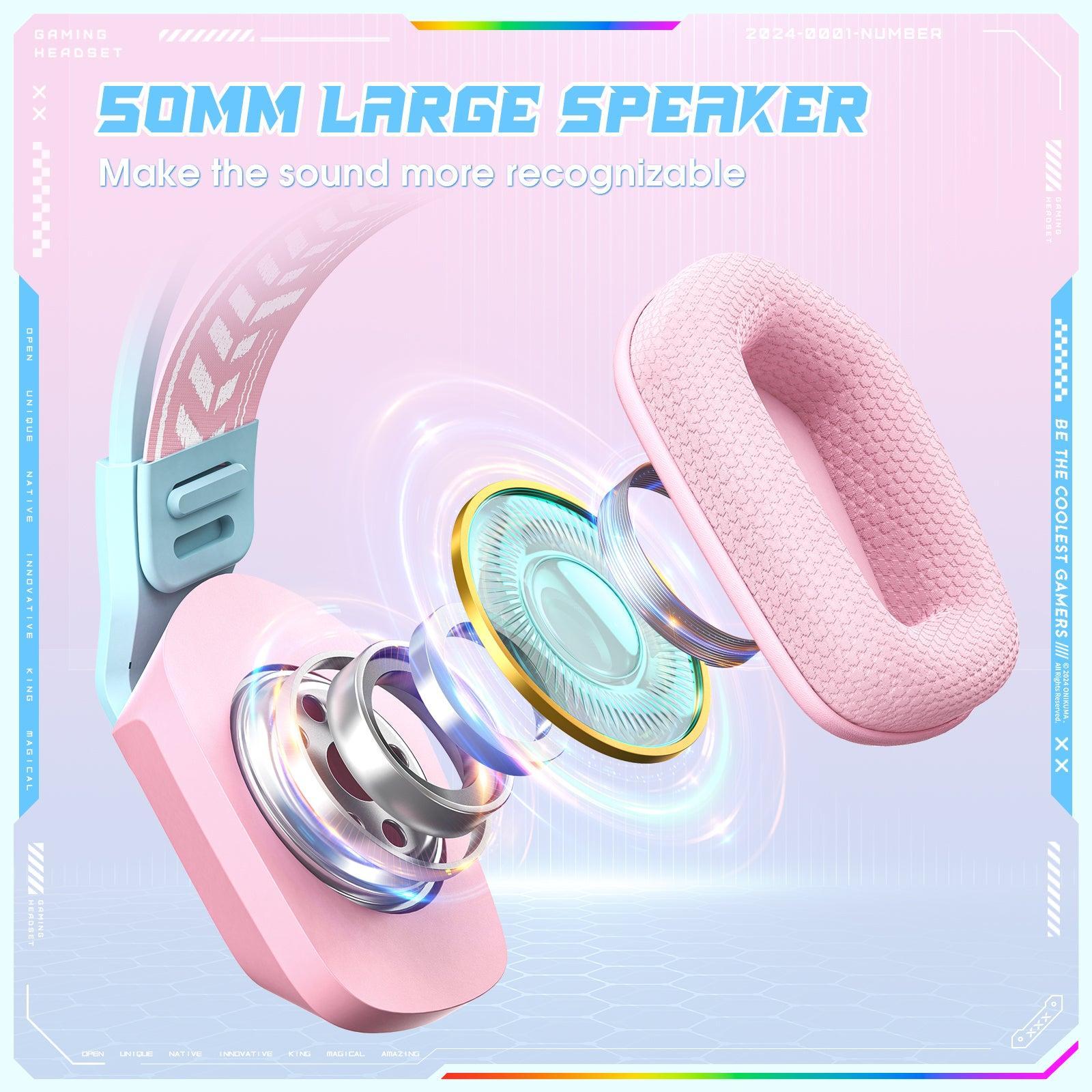 ONIKUMA X13 RGB Gaming Headset with 50mm Drivers & 120° Adjustable Mic - Noise Cancelling Over-Ear Headphones for PC, PS4, Xbox, Switch (Multiple Color Options) - Perfect for Gaming, Streaming & Online Classes