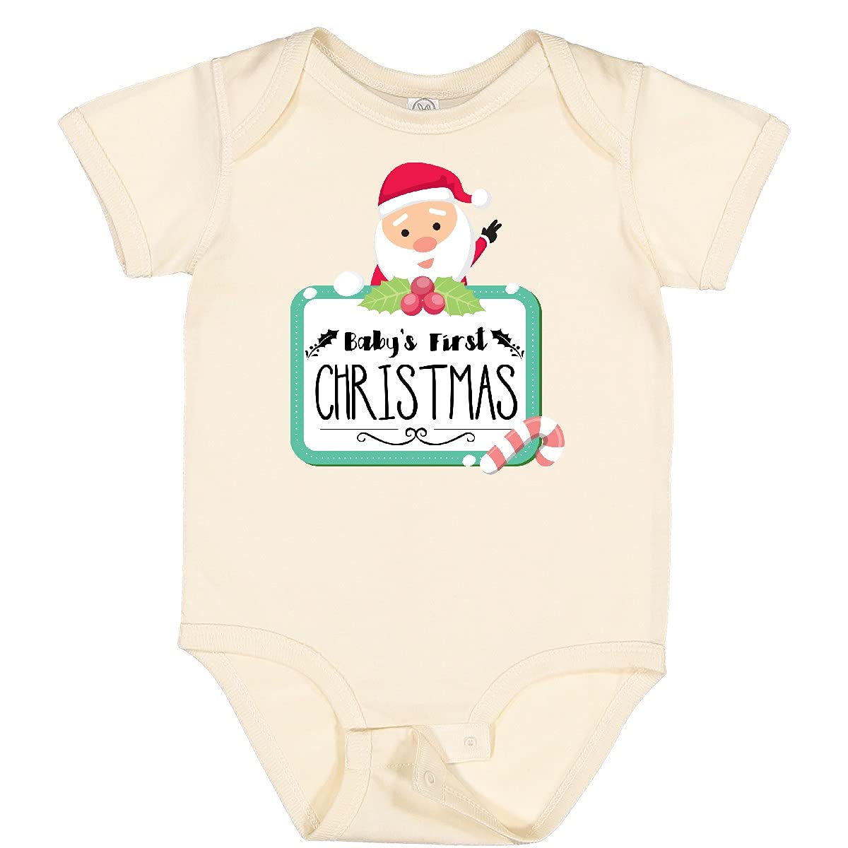 Inktastic Baby's First Christmas Bodysuit - Cute Holiday Outfit for Newborns & Infants - Perfect for Christmas Photos, Family Gatherings & Festive Celebrations