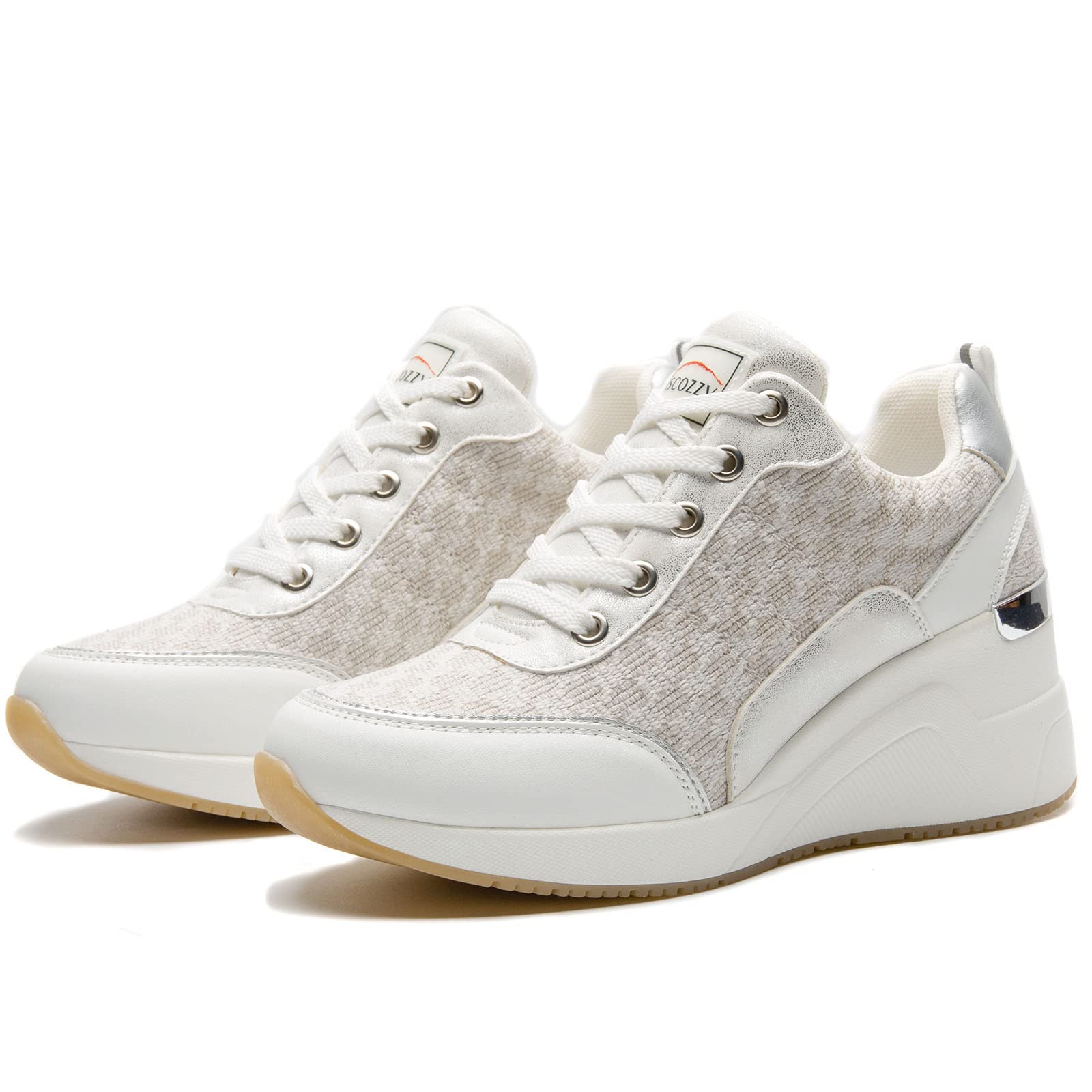 Viscozzy Women's Comfortable Wedge Sneakers with High Heel - Stylish Casual Shoes for Work, Walking & Everyday Wear