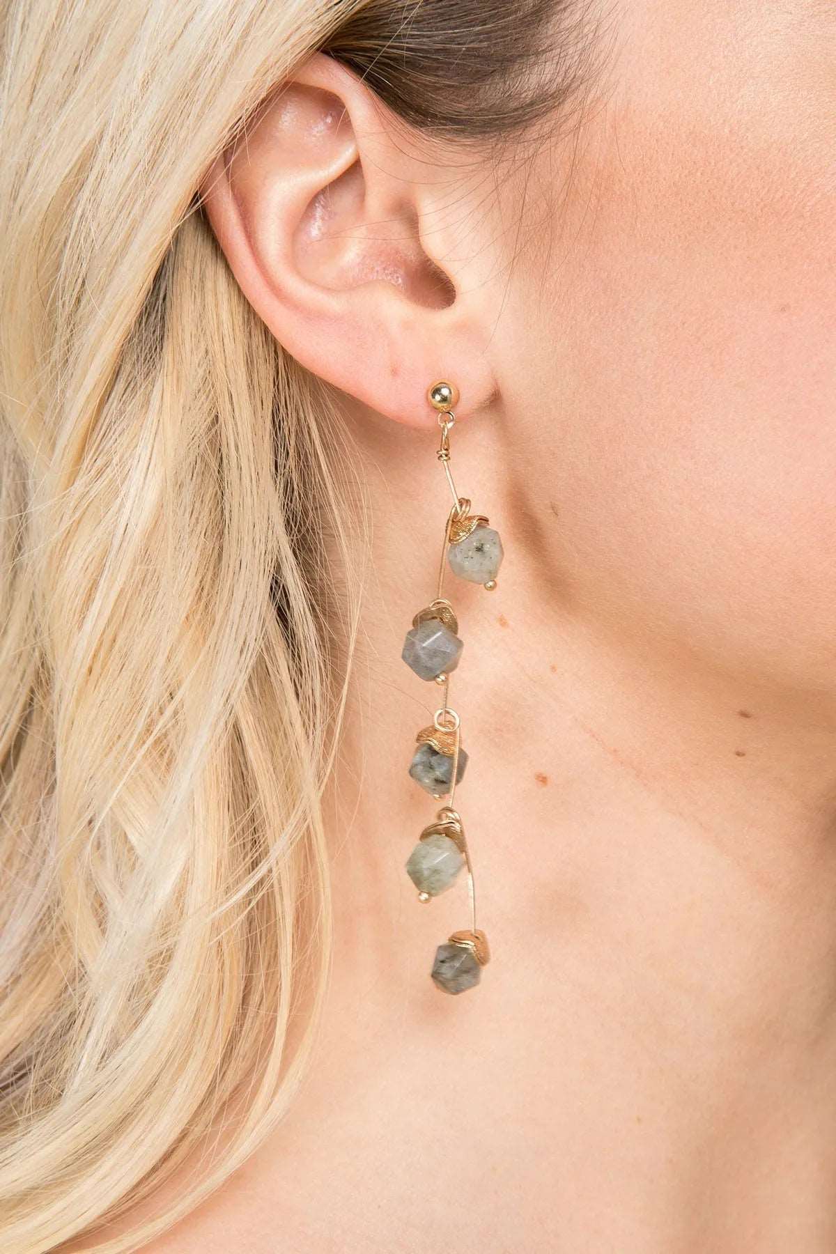 Dangle Gemstone Earrings for Women - Elegant Bohemian Drop Earrings with Natural Stones - Perfect for Parties, Weddings & Everyday Wear