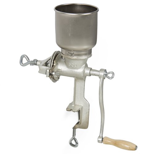 Premium Cast Iron Corn Grinder - Heavy Duty Wheat Grain & Nut Mill for Home Kitchen - Perfect for Baking, Brewing & Homemade Flour Preparation