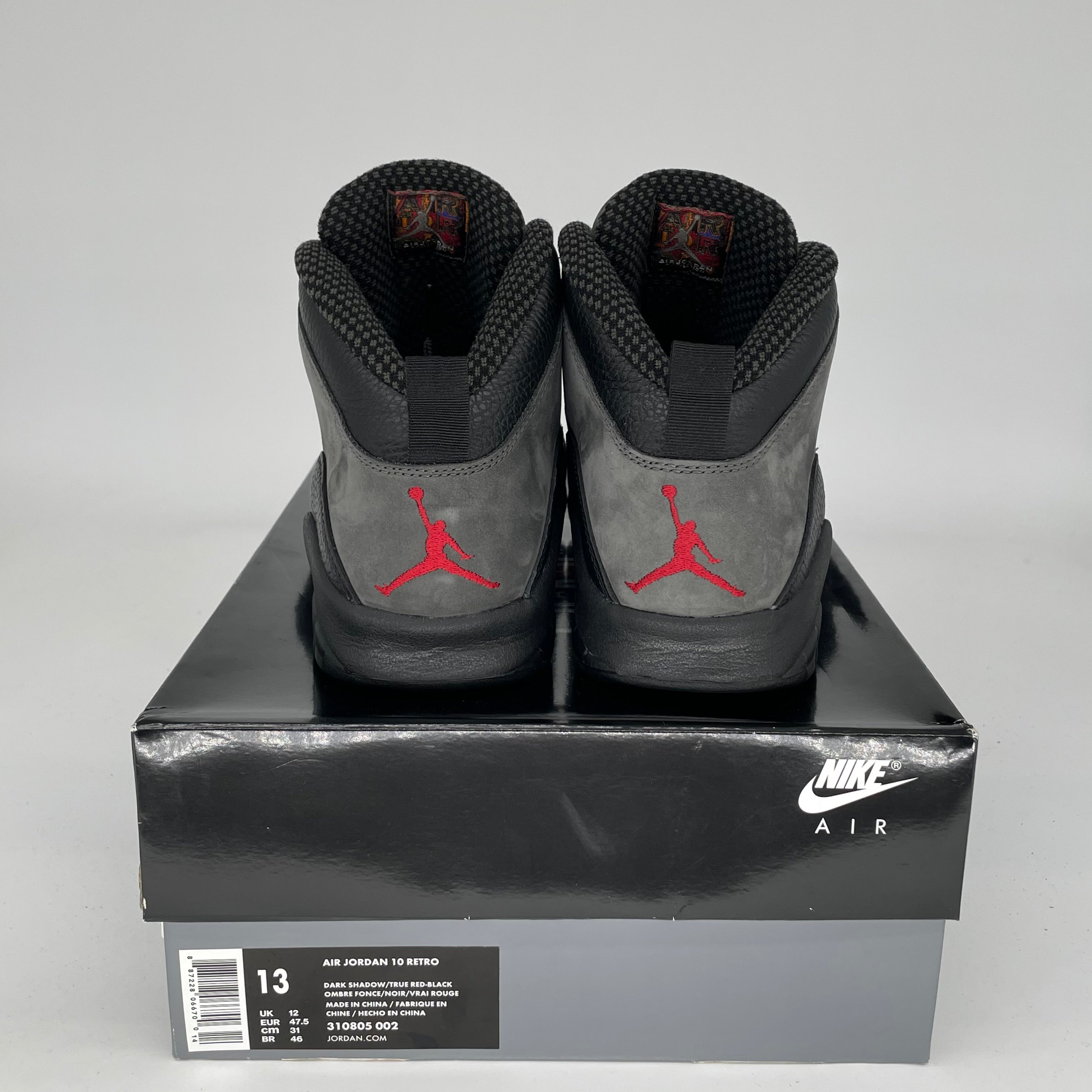 AIR JORDAN 10 SHADOW Men's Basketball Shoes Size 13 - Black/Gray (310805-002) | Retro Sneakers for Running, Training & Streetwear Fashion