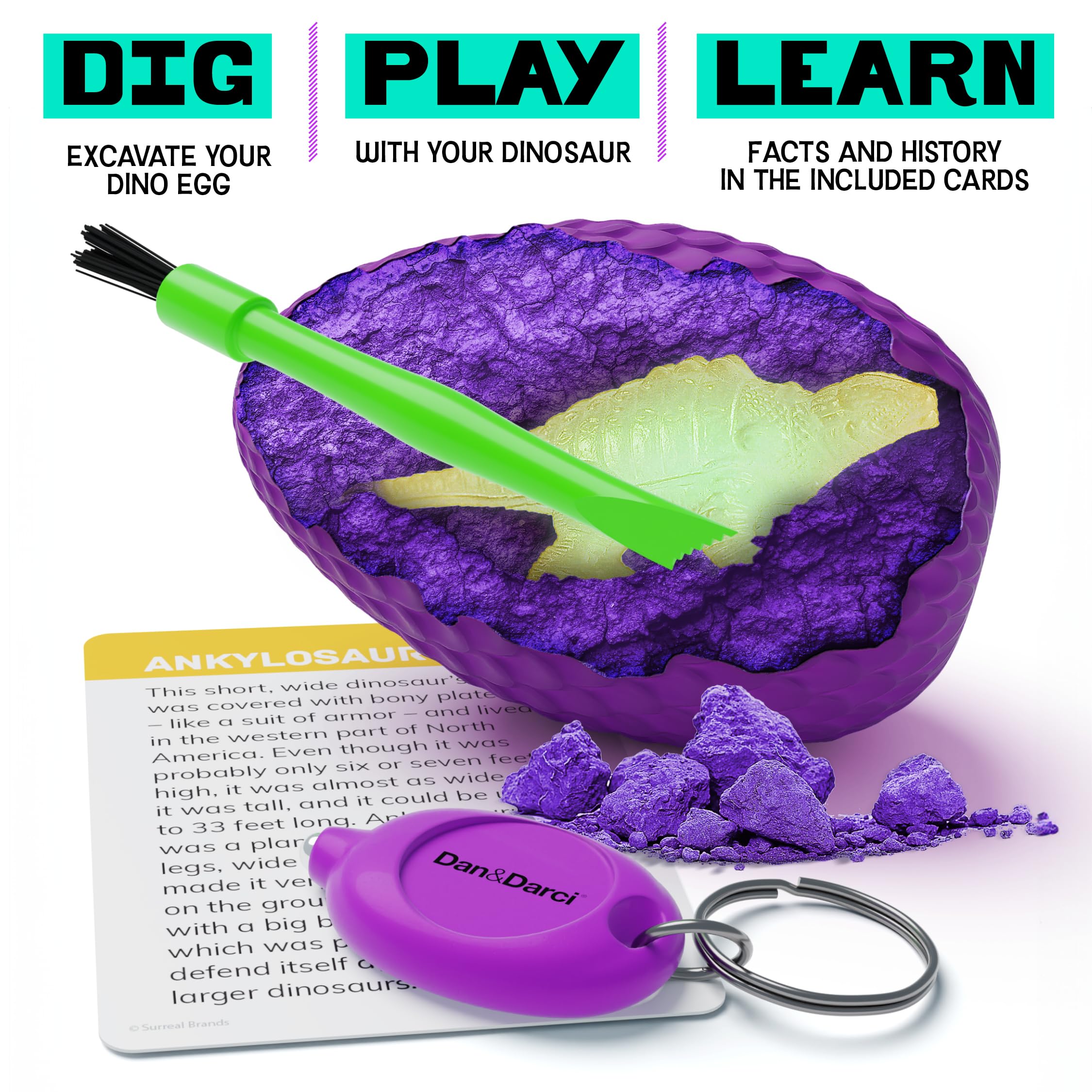 Glow in The Dark Dinosaur Easter Eggs Dig Kit for Kids - STEM Science Excavation Toy for Boys & Girls Ages 8+ - Perfect Easter Basket Stuffers, Birthday Gifts & Educational Toddler Toys - Fun Dino Egg Digging Adventure for Home, Classroom & Outdoor Play