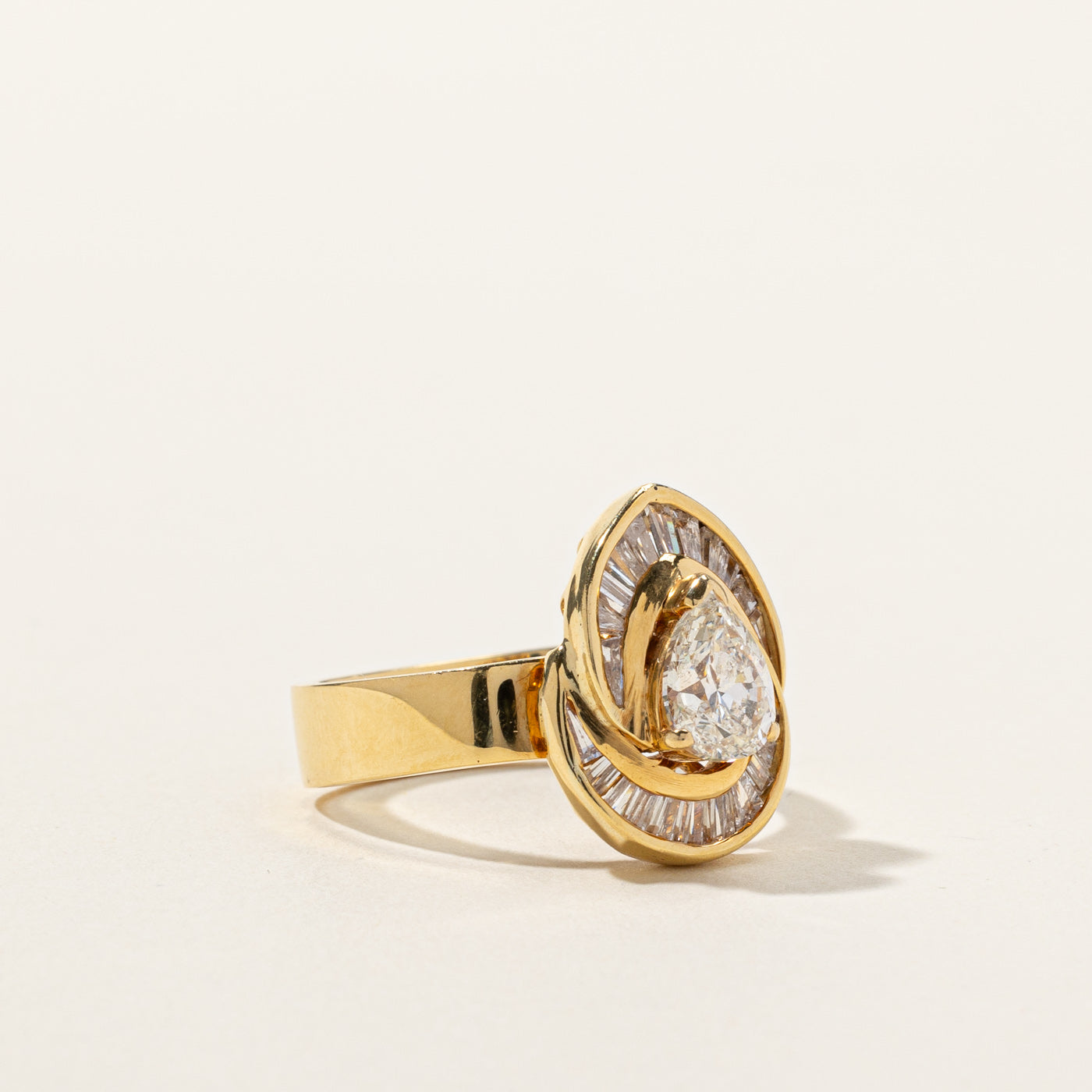 1.22ctw Pear Diamond Halo Engagement Ring - VS1/VS2 G/H - Size 5.5 - Elegant Wedding & Proposal Jewelry for Her
