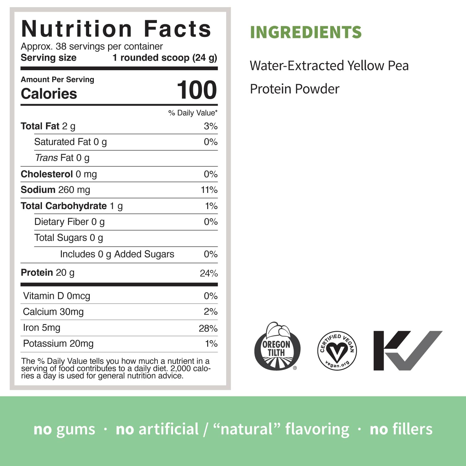 Sprout Living Organic Pea Protein Powder - 20g Plant-Based Vegan Protein, Non-GMO, Dairy-Free, Gluten-Free, Keto-Friendly, No Artificial Sweeteners (2lb) - Perfect for Smoothies, Baking & Post-Workout Recovery