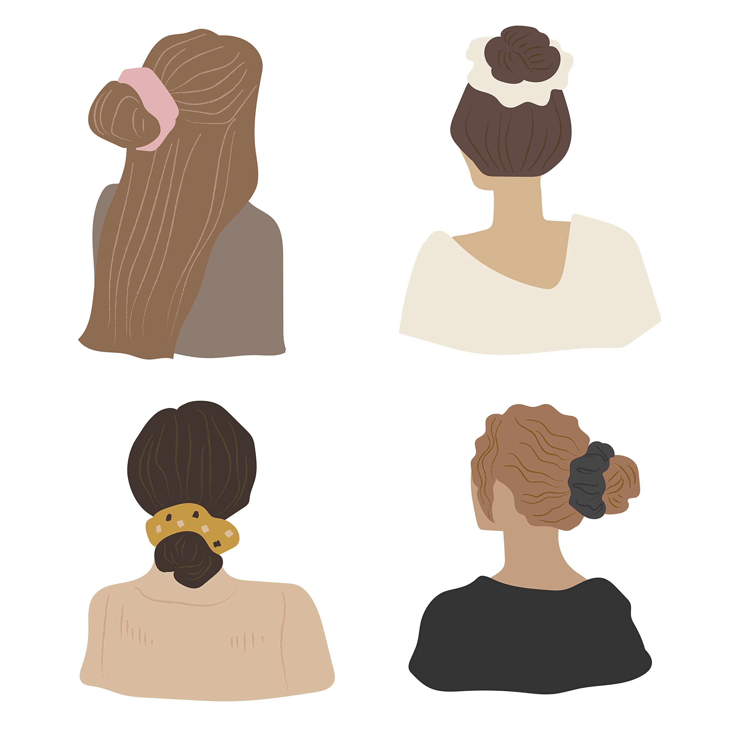 Ahé Naturals Pure Mulberry Silk Scrunchies - 3 Pack Hair Ties for Women (Jet Black, Pink, Toffee) | Prevents Hair Breakage & Frizz | Luxury Hair Accessories Gift Set | Perfect for Work, Travel & Everyday Use