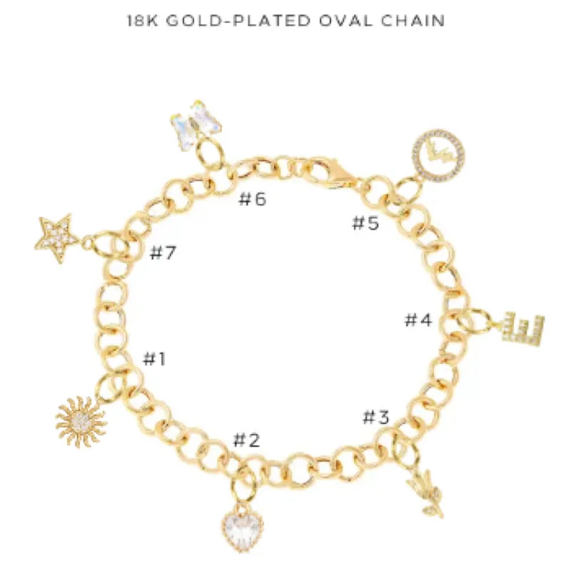Charm Bracelet with Assorted Charms - Elegant Adjustable Bracelet for Women - Perfect Gift for Birthday, Anniversary & Valentine's Day - $50.00