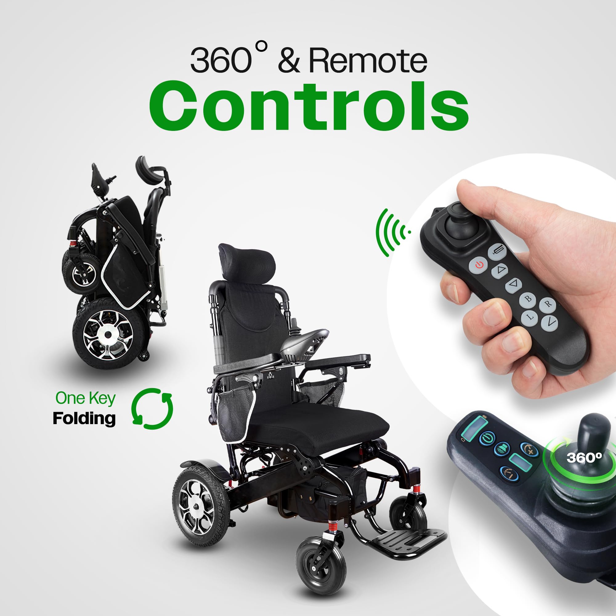 **Culver Mobility Shawk Electric Wheelchair for Adults - All-Terrain, Lightweight, Foldable Power Wheelchair with Remote Control - Comfortable Motorized Mobility Aid (Black) - Ideal for Indoor & Outdoor Use, Travel, and Daily Commuting**