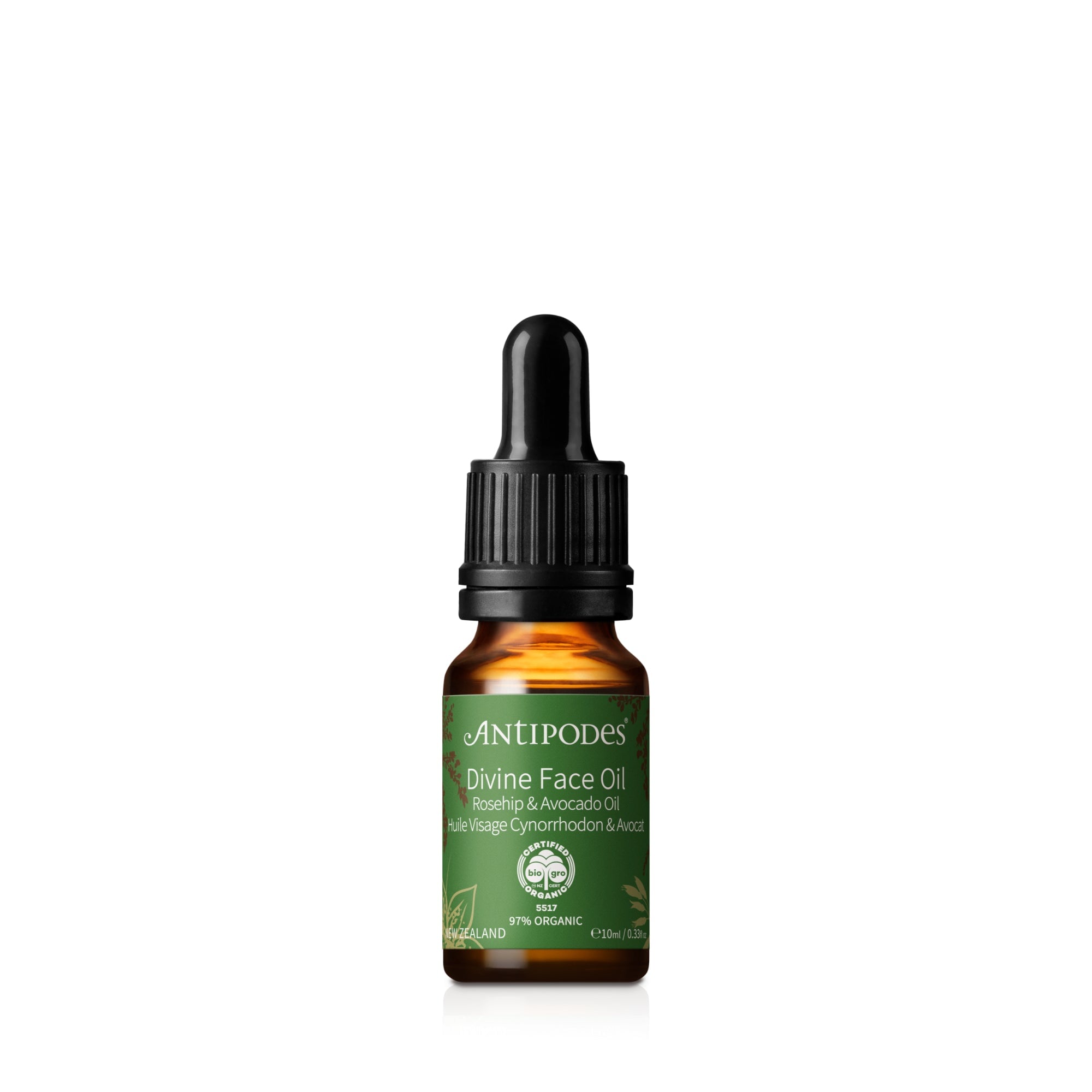 Organic Antipodes Divine Face Oil with Avocado & Rosehip - Hydrating & Anti-Aging Facial Treatment for Dry Skin | Day & Night Moisturizer for Glowing Complexion