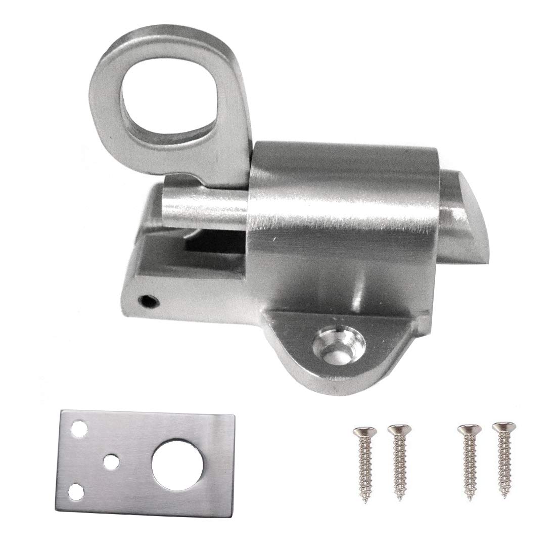 Luomorgo Stainless Steel Window Gate Security Latch Lock with Pull Ring & Spring Bounce Door Bolt - Ideal for Home, Office & Child Safety
