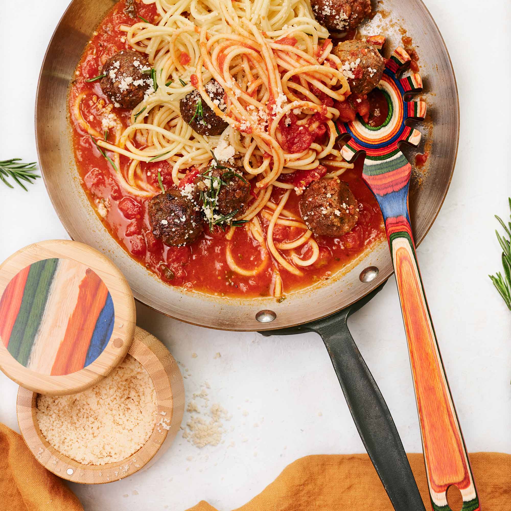 Baltique® Marrakesh Collection Spaghetti Spoon - 12.5 Inch Premium Kitchen Utensil for Pasta, Salad & Cooking - Perfect for Italian Cuisine & Dinner Parties