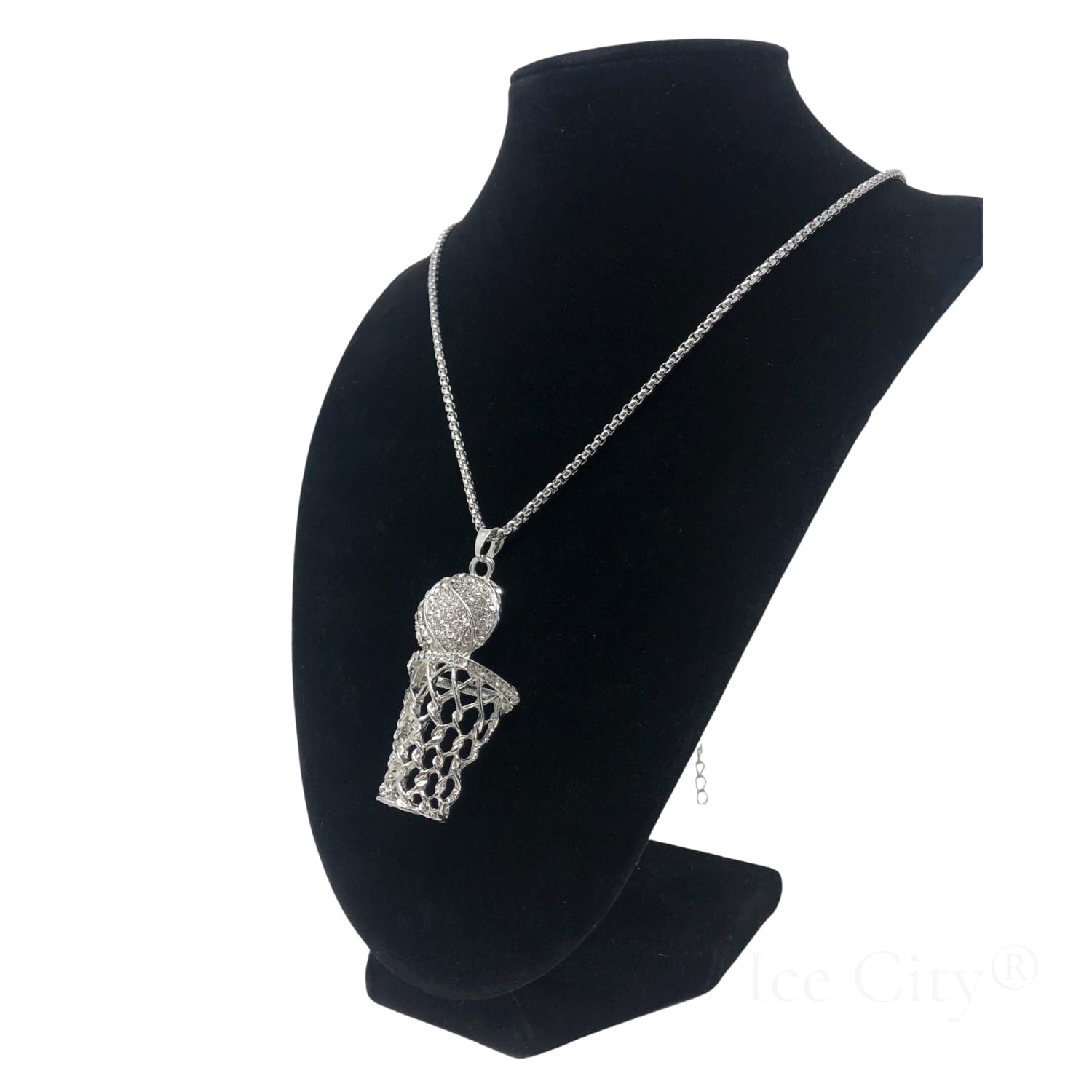 Stainless Steel Basketball Necklace for Men - 24 Inch Hip Hop Jewelry - Perfect for Basketball Fans, Sports Enthusiasts & Gift Giving