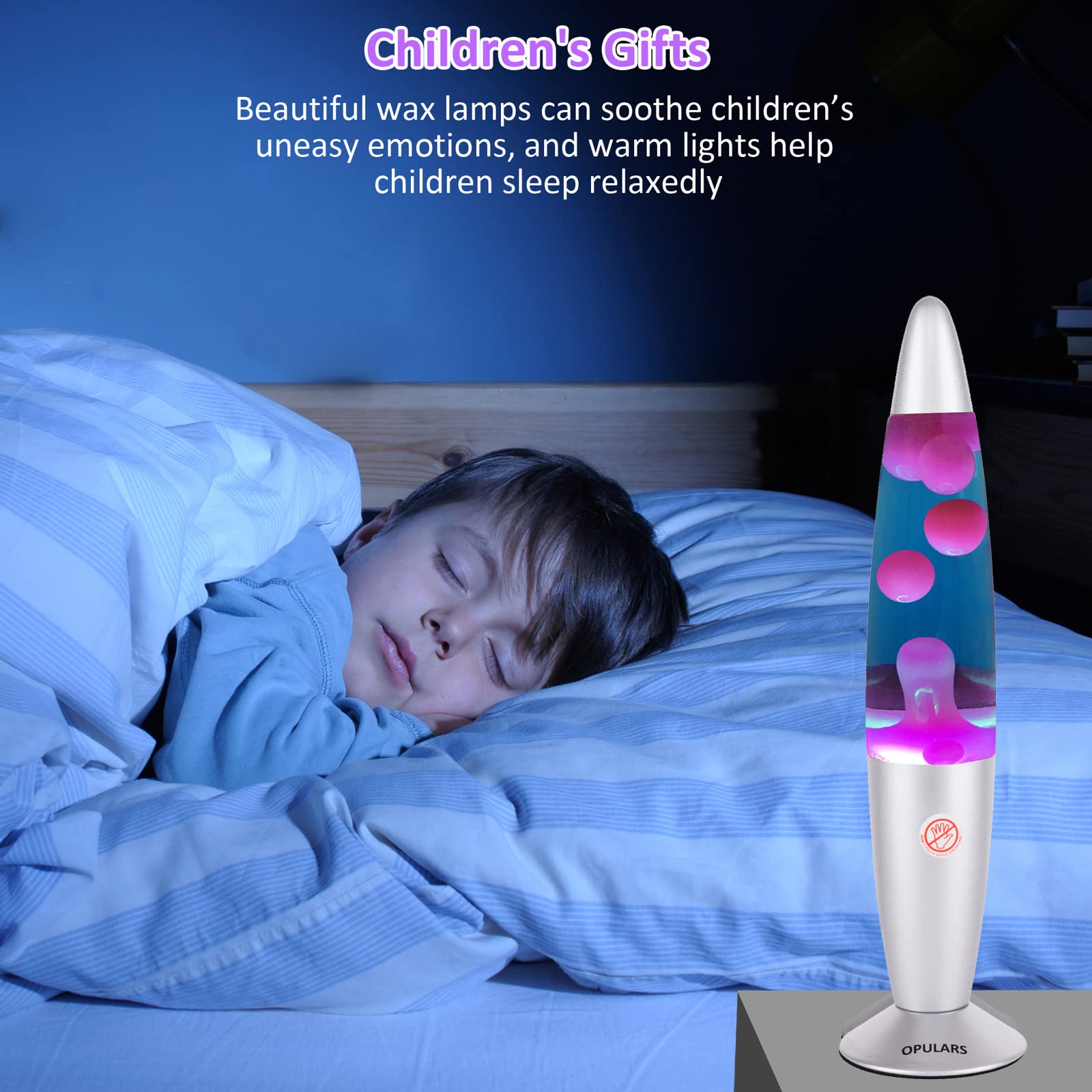 13.5 Inch Liquid Motion Lamp with Purple Wax in Blue Liquid - Magma Mood Lamp for Bedroom Decor, Night Light for Adults, Teens & Kids | Perfect for Relaxation, Meditation & Sleep Aid