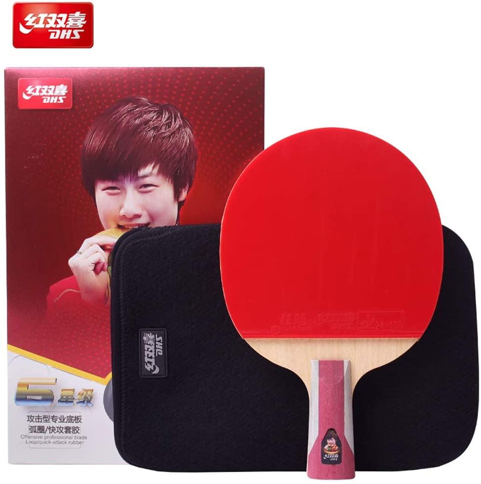 DHS H6006 Professional Penhold Table Tennis Racket Set with Case - Perfect for Training, Tournaments & Recreational Play