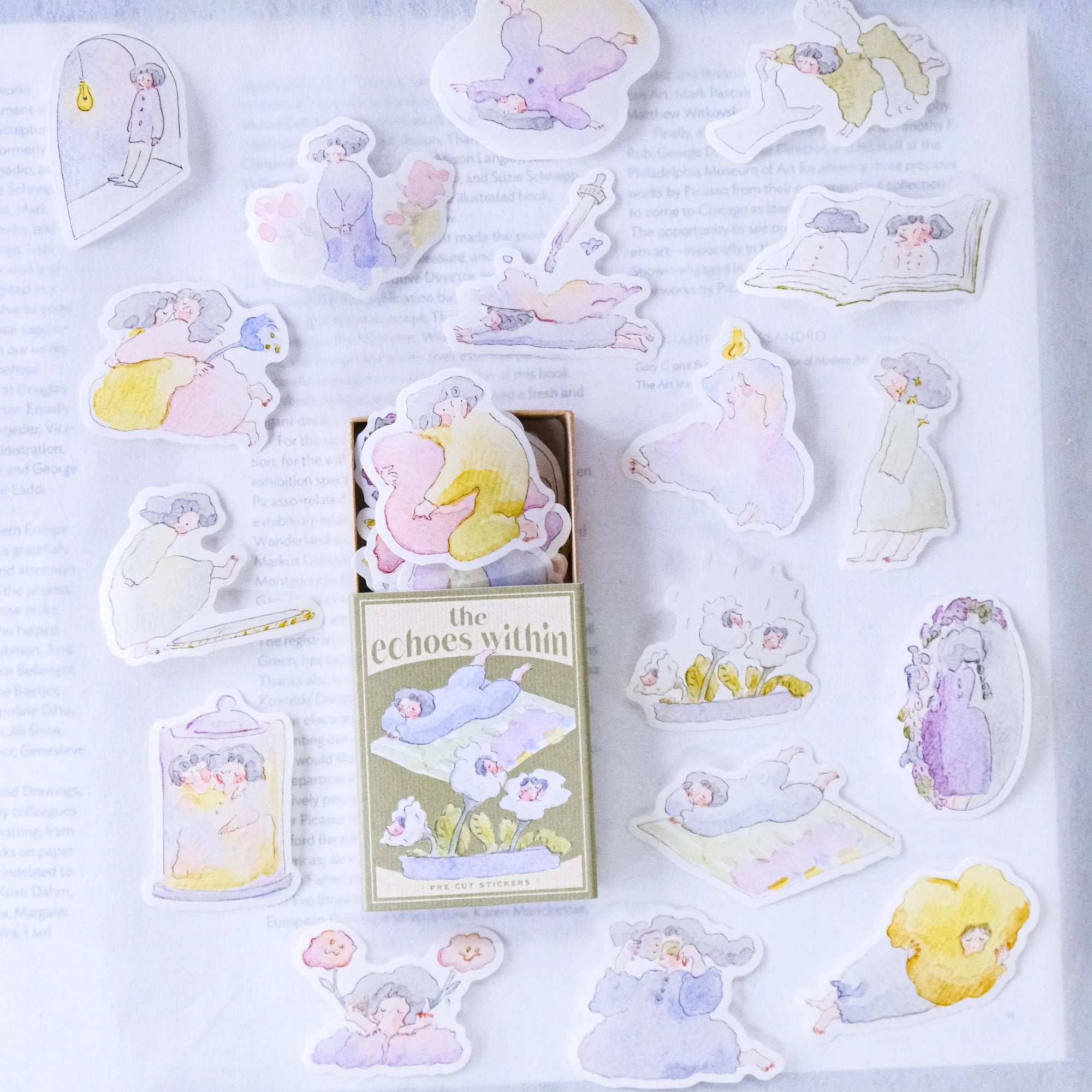 Dodolulu Planner Sticker Matchbox - The Echoes Within - Decorative Stickers for Bullet Journals, Scrapbooks & DIY Crafts - Perfect for Planning, Organizing & Creative Projects