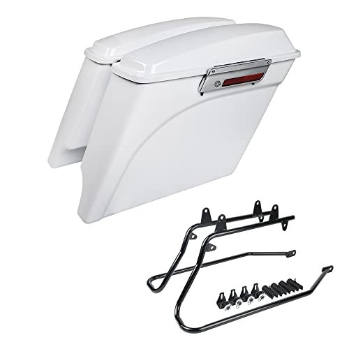 Saddlebags White+Brackets Chrome
