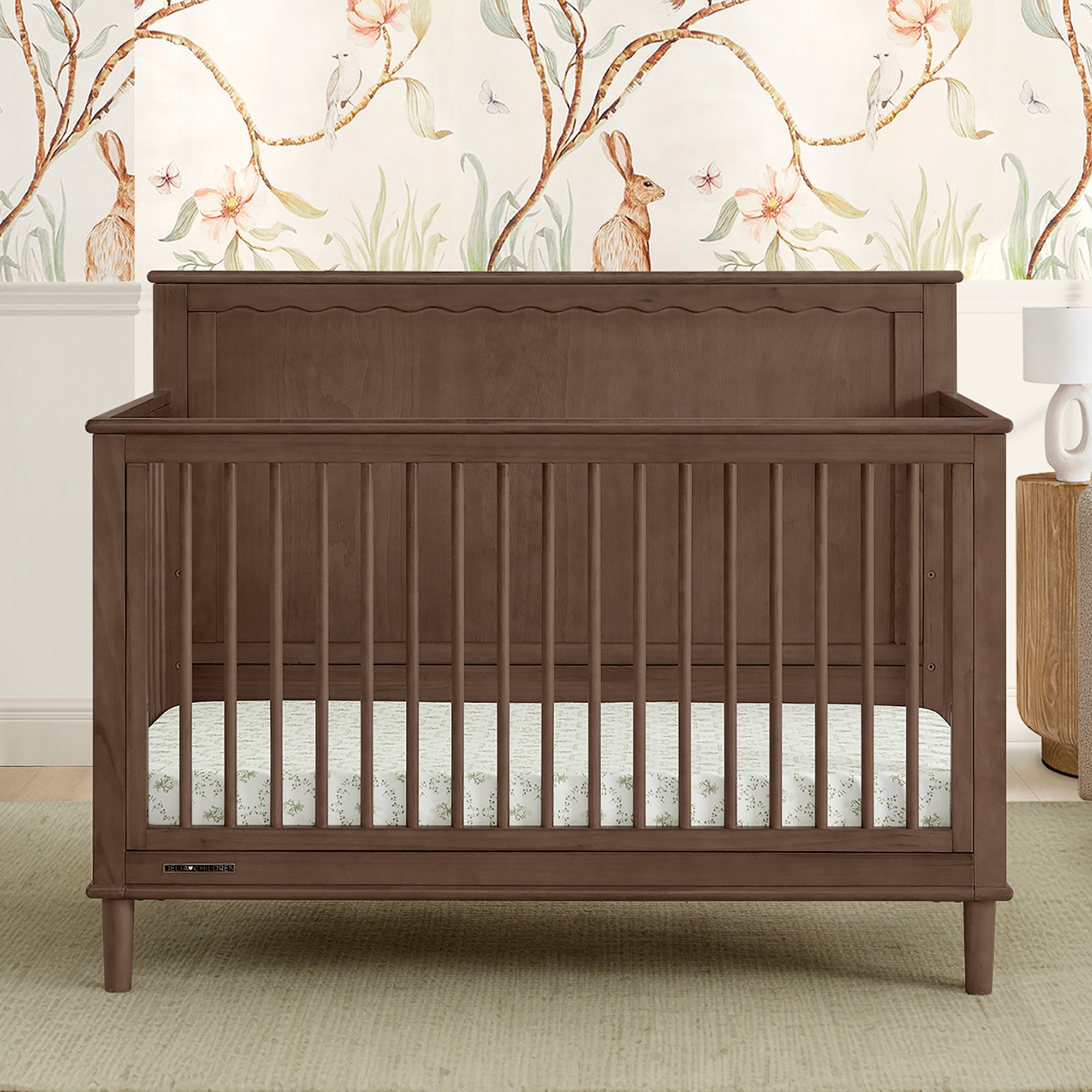 Penelope 6-in-1 Convertible Baby Crib - Toddler Bed with Mattress | Nursery Furniture for Boys & Girls | Perfect for Small Spaces & Growing Families