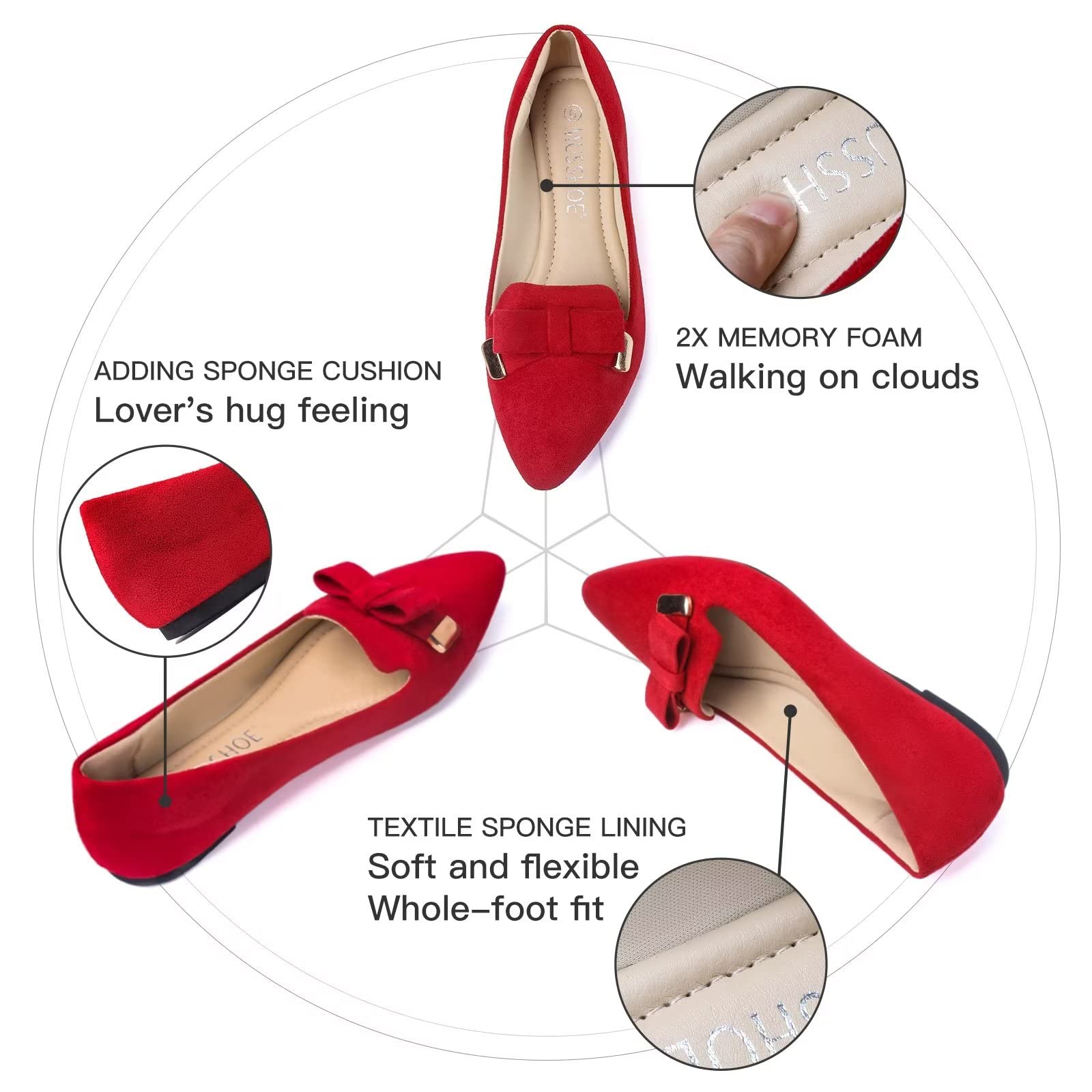 Comfortable Women's Slip-On Flat Shoes - Casual & Dressy Loafers for Work, Walking & Everyday Wear | MUSSHOE
