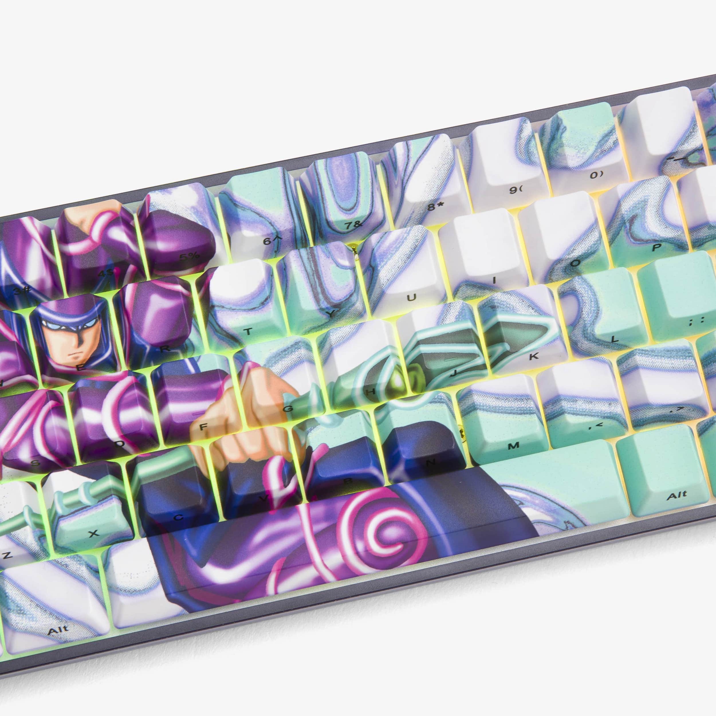 YGO x HG 68 Keycaps Set - Dark Magician Themed Mechanical Keyboard Keycaps for Gaming & Typing | Perfect for Yu-Gi-Oh! Fans & Custom Keyboard Enthusiasts