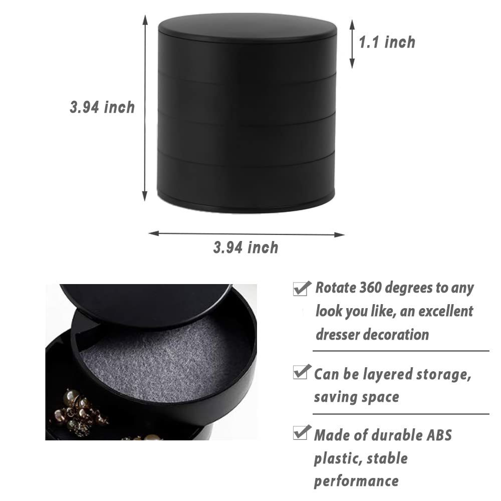 HengLiSam 4-Layer Rotating Jewelry Organizer Box with Lid - Portable Jewelry Storage Case for Earrings, Rings, Bracelets & Accessories | Perfect for Travel, Home Vanity & Gift Giving