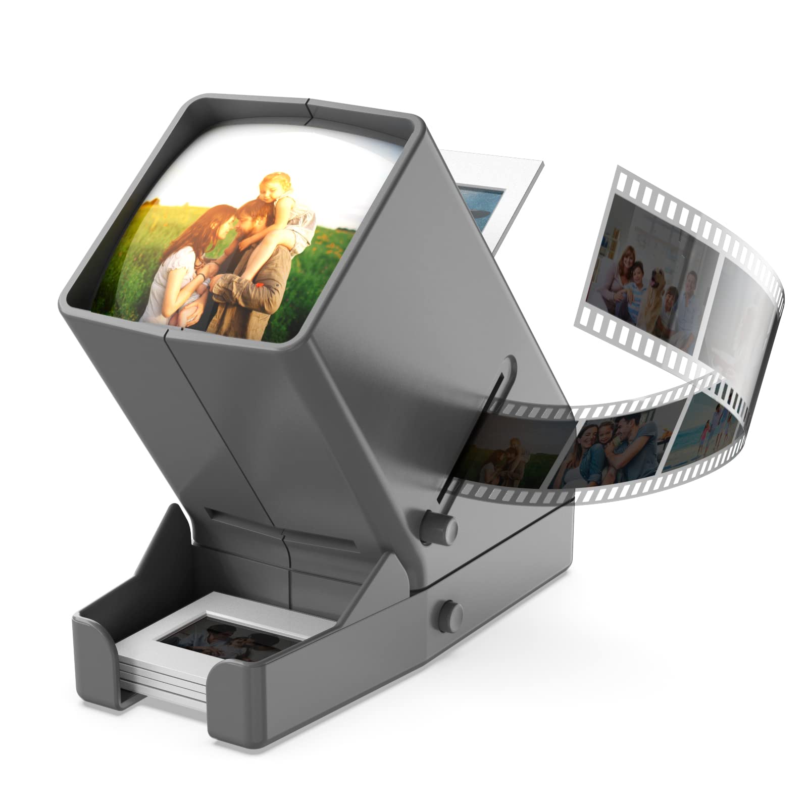 Rybozen 35mm Slide Viewer with 3X Magnification - LED Illuminated Desktop Viewer for 35mm Slides & Film Negatives (Includes 4AA Batteries) - Perfect for Home Archiving, Photography Enthusiasts & Classroom Use