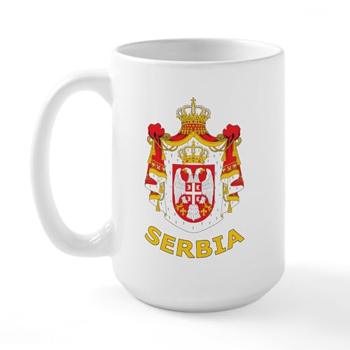 White - Stylized Serbia Large Mug