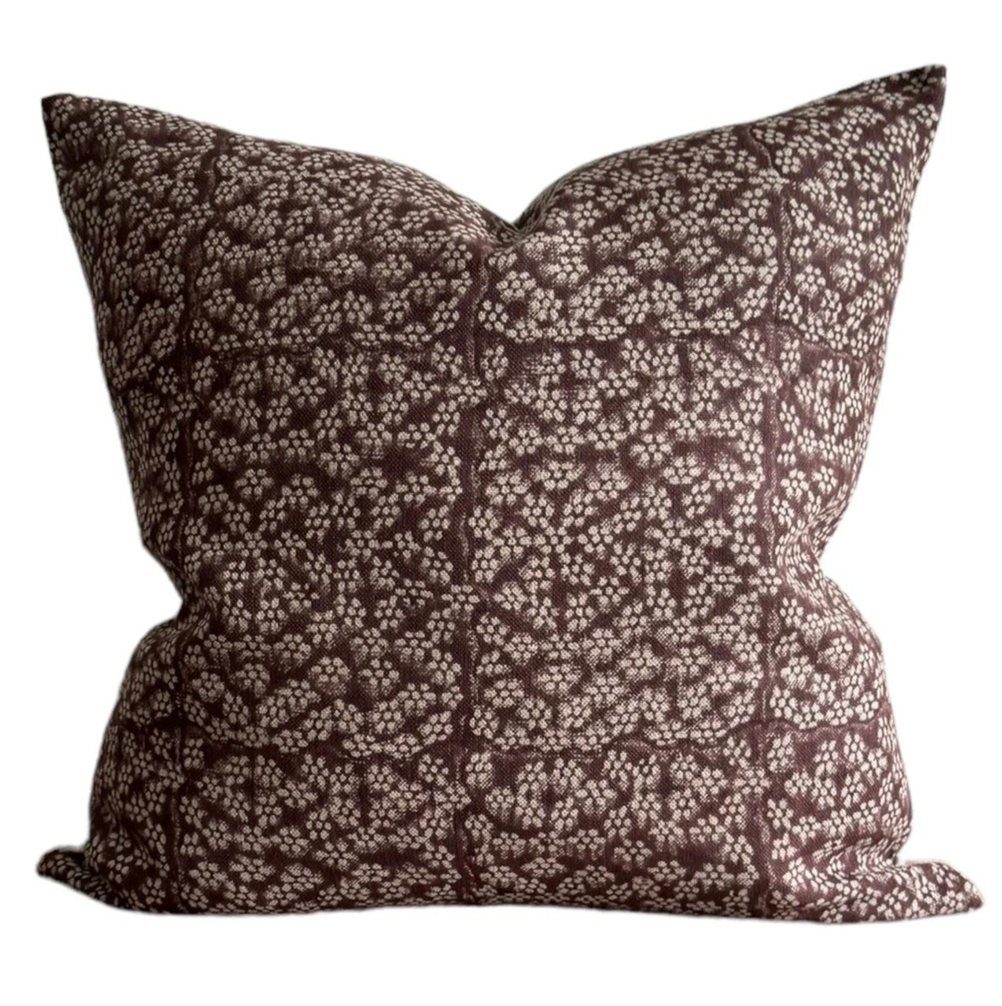 Stylish Ditsy Floral Pillow Cover in Berry - Perfect for Living Room, Bedroom & Home Decor