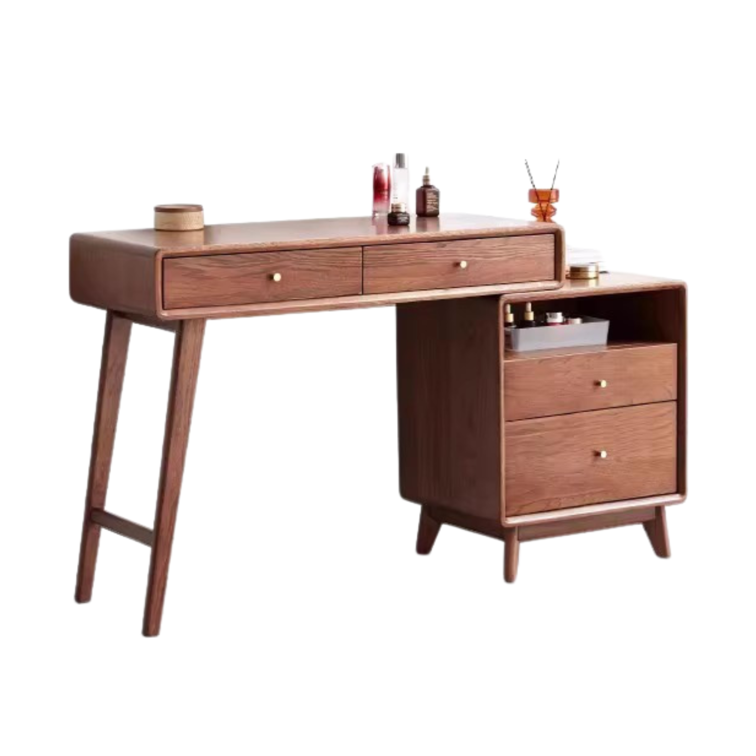 35.4-49.2x15.8x29.5inch/ 90-125x40x75сm/ Walnut color/ telescopic makeup table