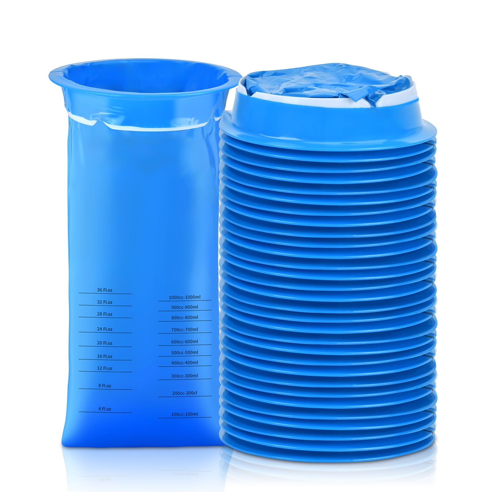 30 Pack Disposable Vomit Bags - 1000ml Leakproof for Travel & Motion Sickness