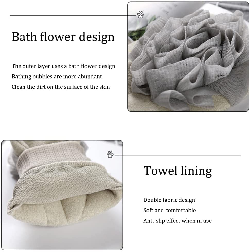 Exfoliating Gloves for Dead Skin Removal - 2 in 1 Kese Mitt & Loofah Bathing Glove | Moroccan Hammam Body Scrubber for Microdermabrasion at Home | Visibly Lifts Dead Skin, Tan Removal | Double-Sided Viscose & Cotton Fiber (1pc, Khaki) | Perfect for Spa Day, Self-Care Routine & Post-Workout Refresh