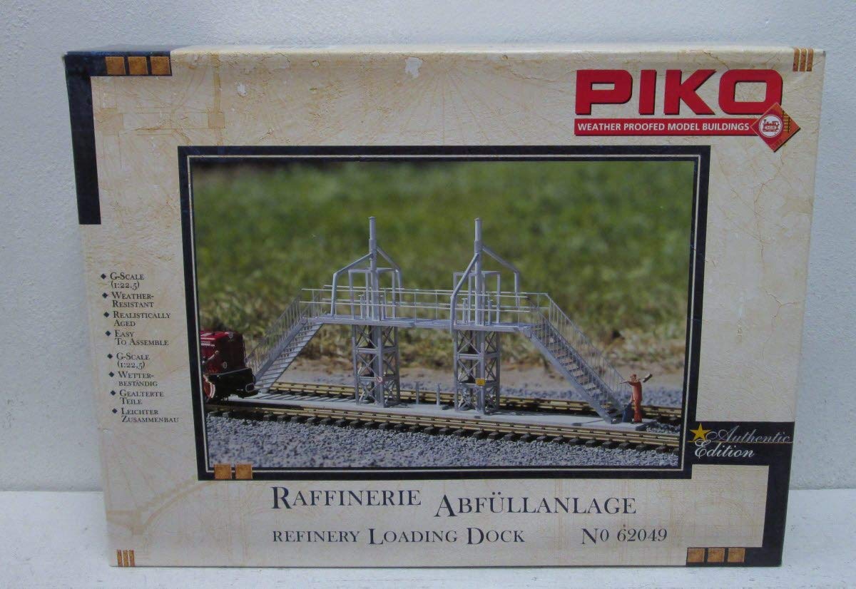 Piko 62049 G Scale Model Train Refinery Loading Dock - Realistic Railroad Scenery for Garden & Indoor Train Layouts