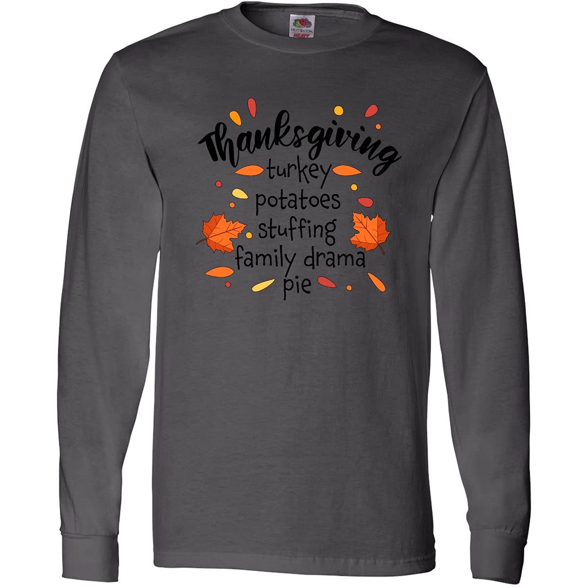 Inktastic Thanksgiving Turkey Potatoes Stuffing Family Long Sleeve T-Shirt - Perfect for Holiday Gatherings & Family Reunions