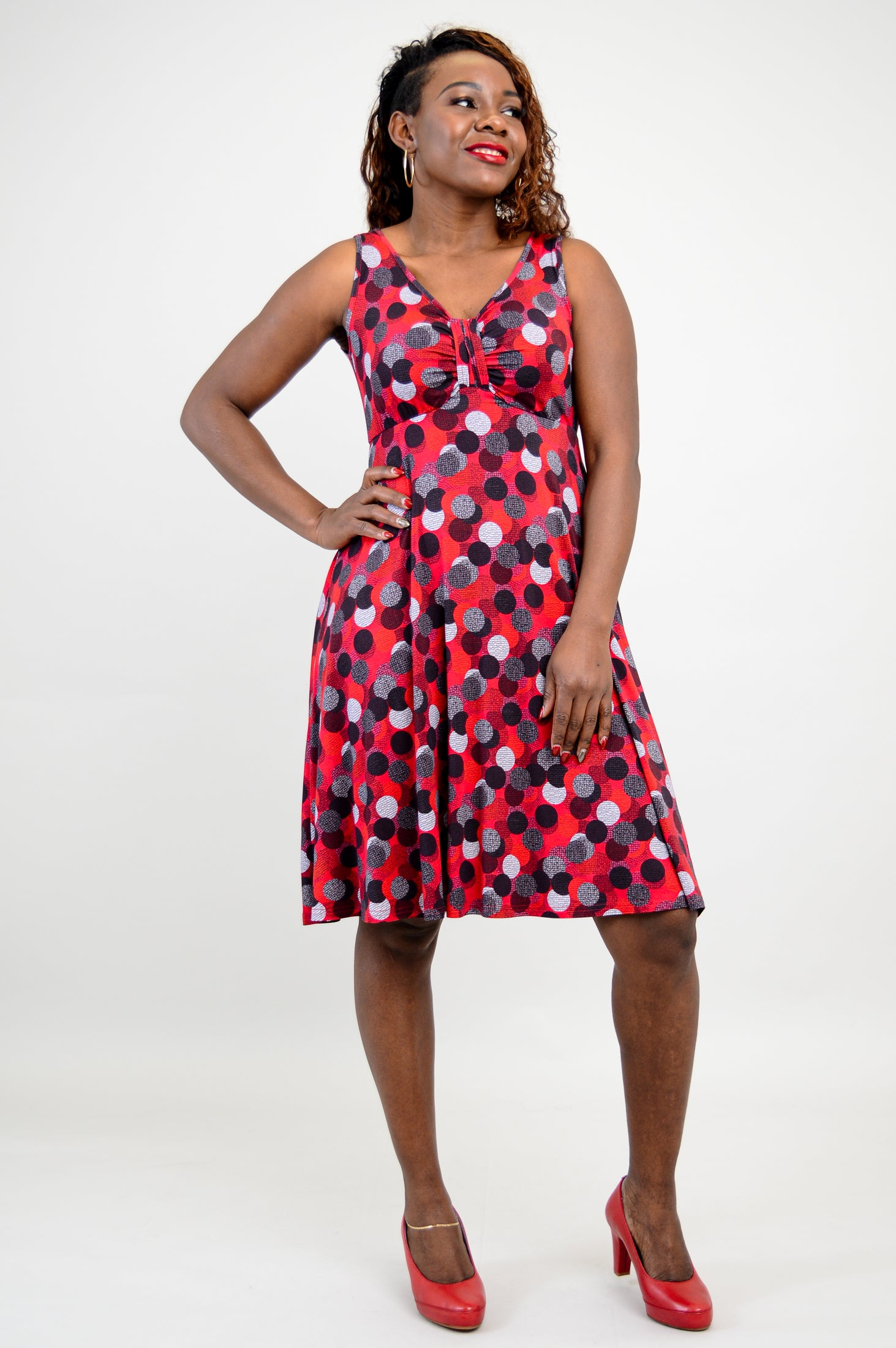 Genesis Dress - Stylish Polka Dot Dance Dress Made from Soft Bamboo Fabric, Perfect for Ballroom Dancing, Latin Dance & Performance Costumes
