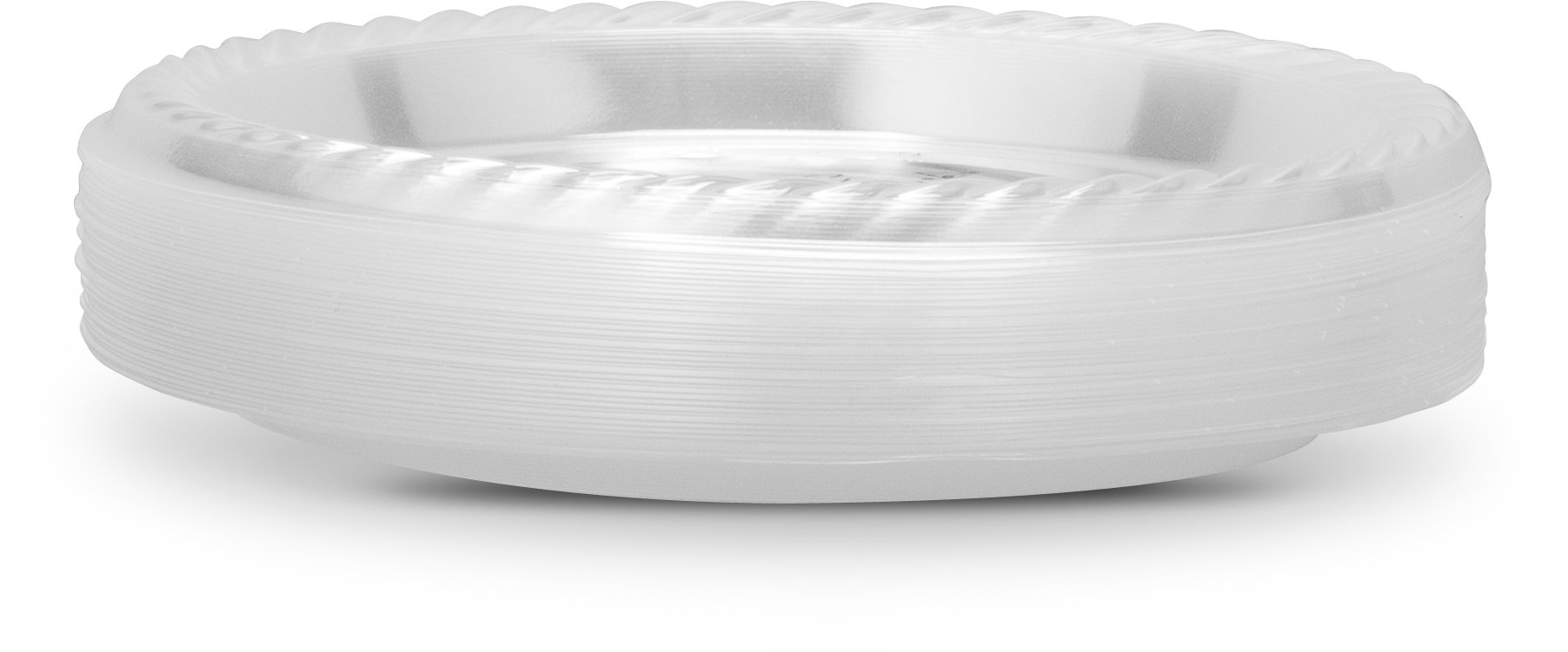 Laura Stein Elegant 7-Inch Disposable Clear Plastic Appetizer Plates - 40 Count (1 Pack) - Perfect for Parties, Weddings, Cocktail Receptions & Catering Events