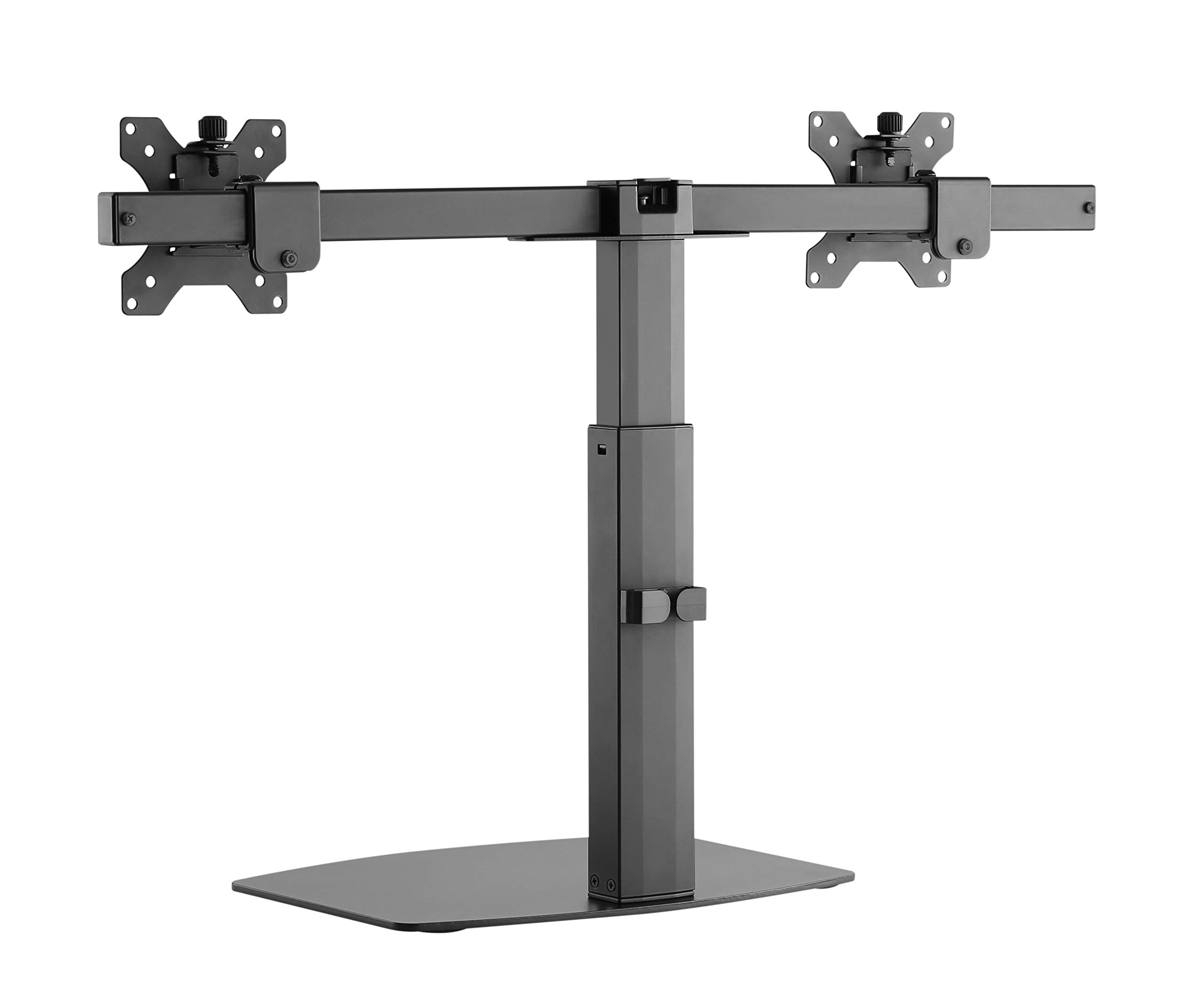 Amer Dual Screen Pneumatic Vertical Lift Monitor Stand - Adjustable Height for 17'' to 27'' Monitors | Ergonomic Workstation Solution for Office & Gaming Setup