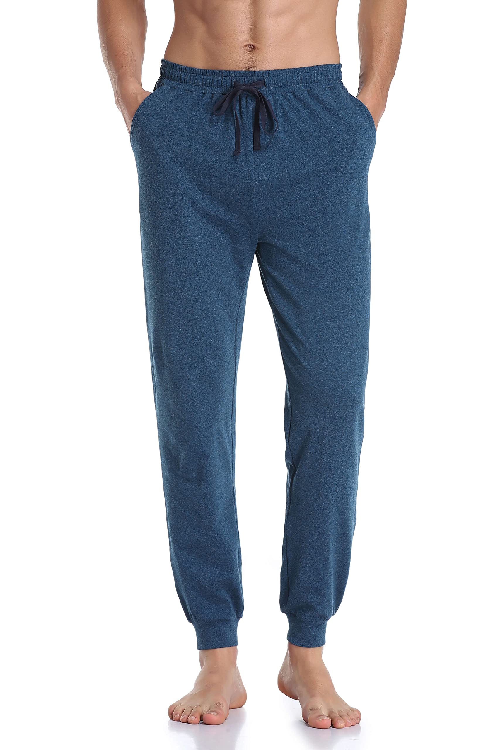 **ColorfulLeaf Men's Cotton Joggers - Lightweight Sweatpants with Pockets for Lounge, Sleep & Casual Wear - Unisex Comfortable Pajama Pants**