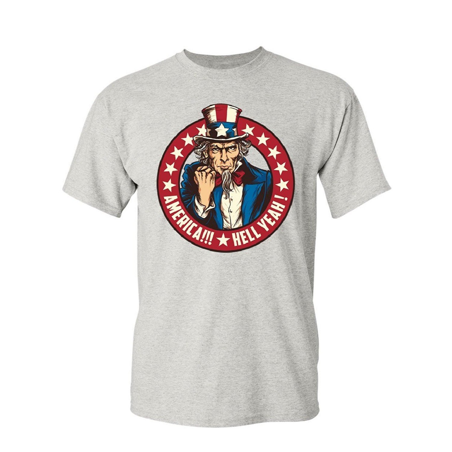 Patriotic American Flag T-Shirt for Men - USA Uncle Sam Graphic Tee with 'Hell Yeah' Print - Perfect for 4th of July, Veterans Day & Patriotic Events