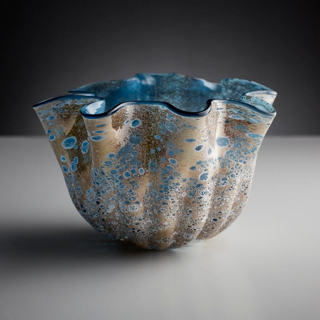 Cyan Design 10877 Meduse Vase - Small Blue Glass Vase for Home Decor, Wedding Centerpiece & Tabletop Display